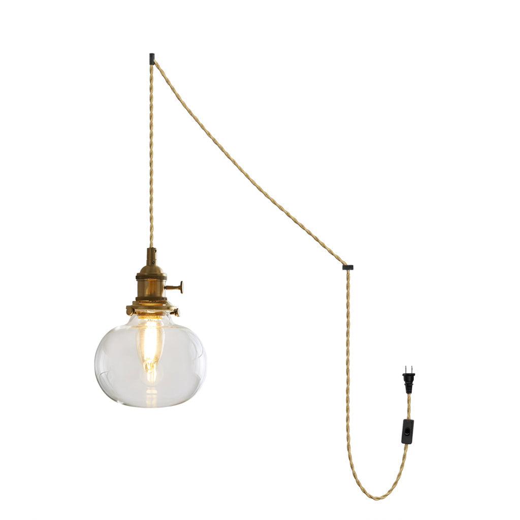 Barnaby Glass Plug In Pendant Light