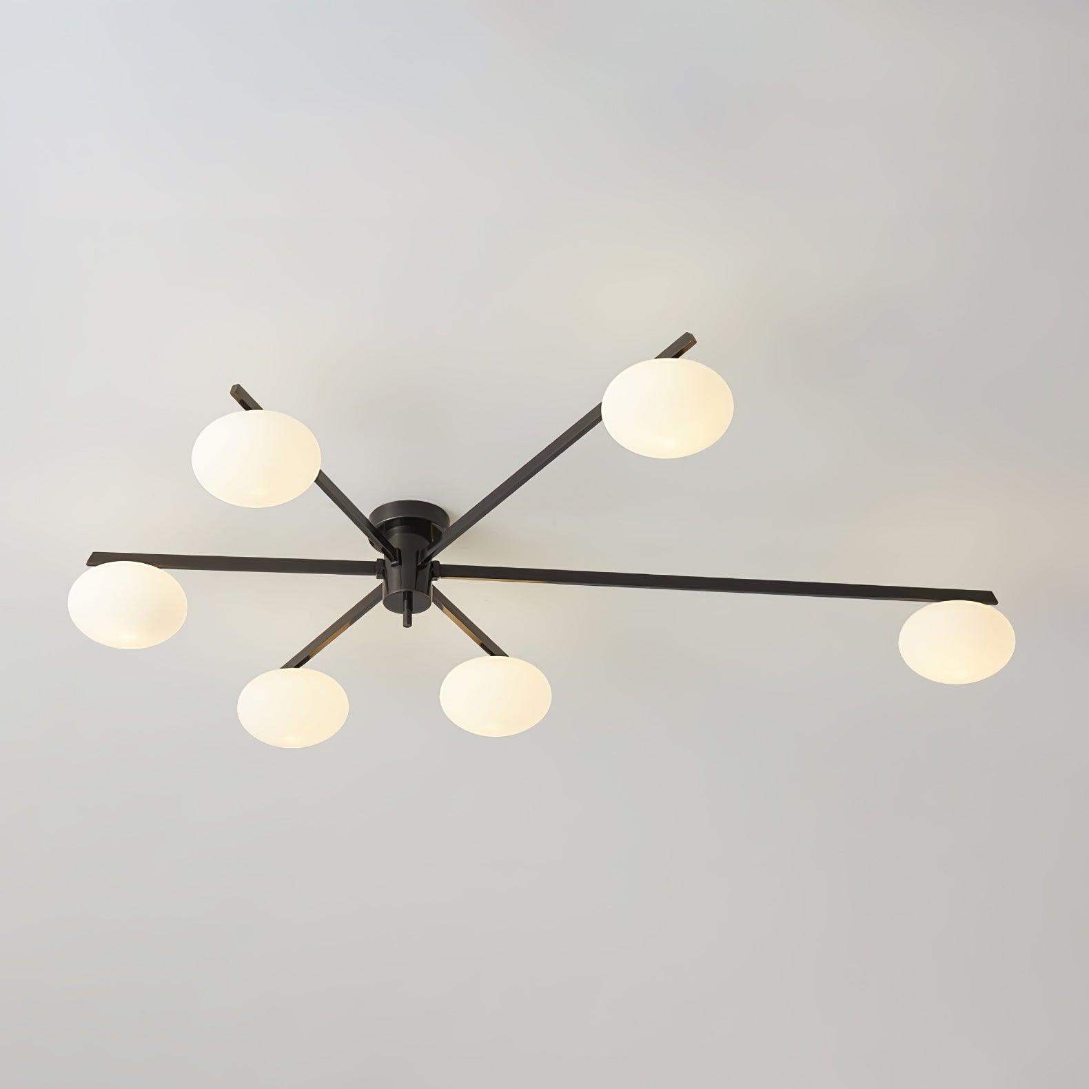 Lustra Ceiling Lamp Black White Glass-Neutral Decor