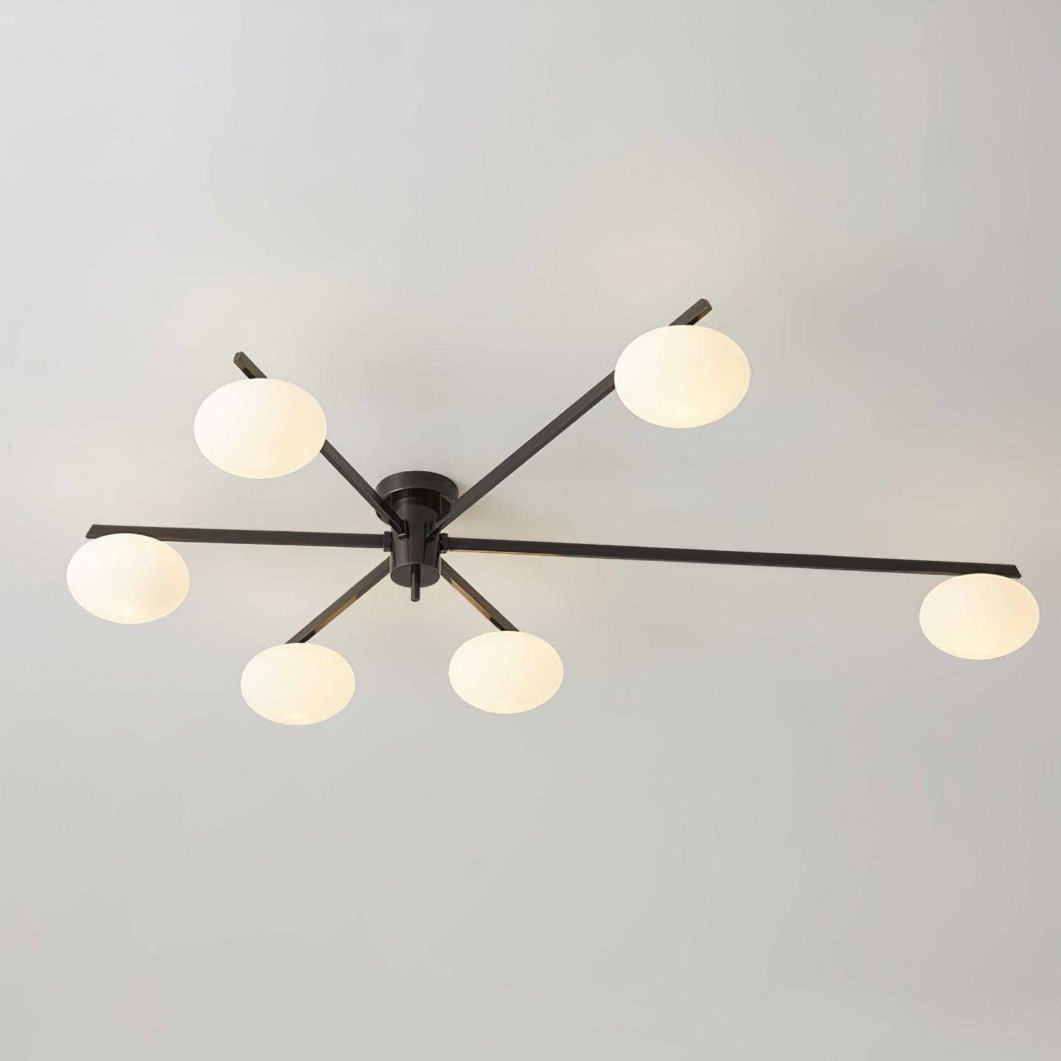 Lustra Ceiling Lamp Black White Glass-Neutral Decor