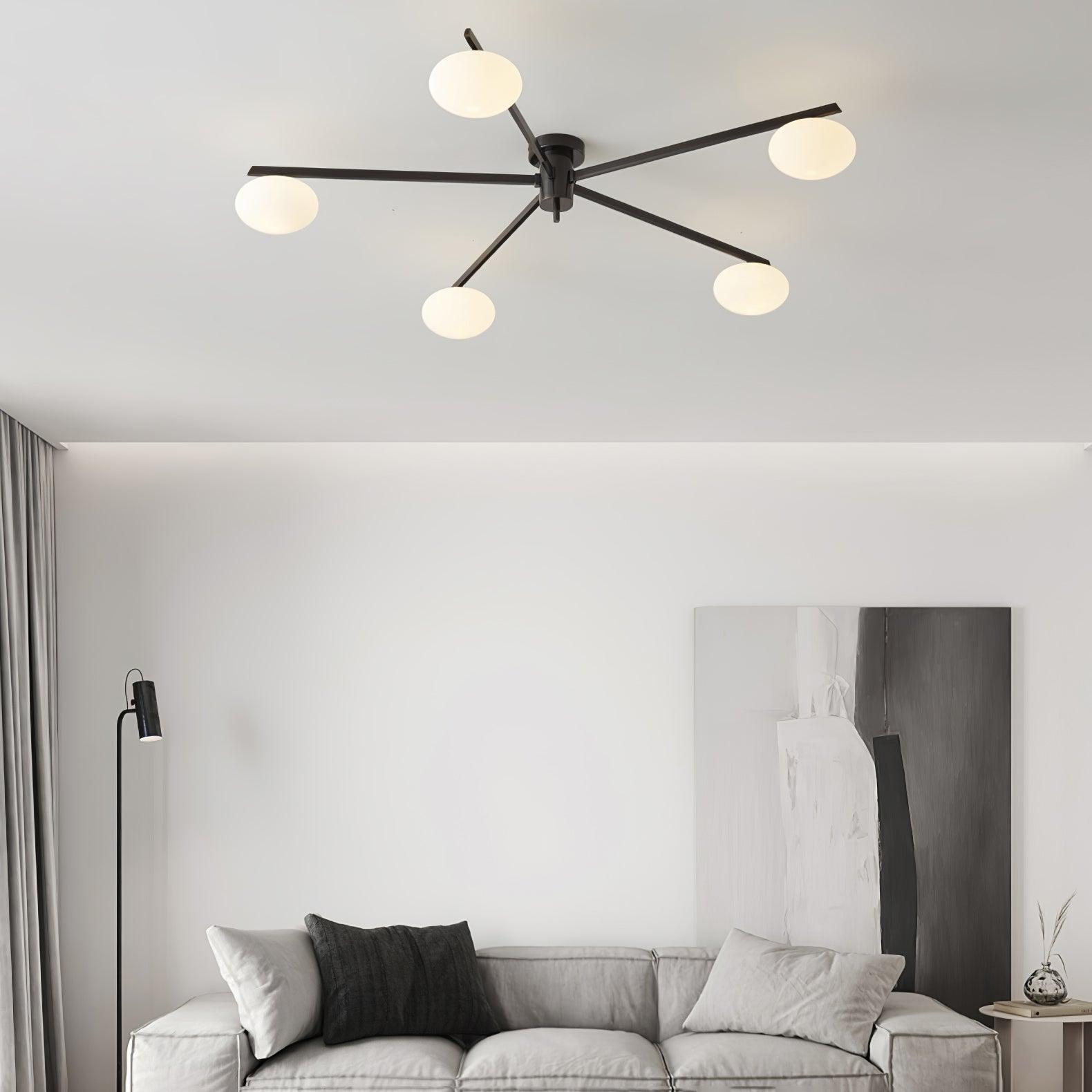 Lustra Ceiling Lamp Black White Glass-Neutral Decor