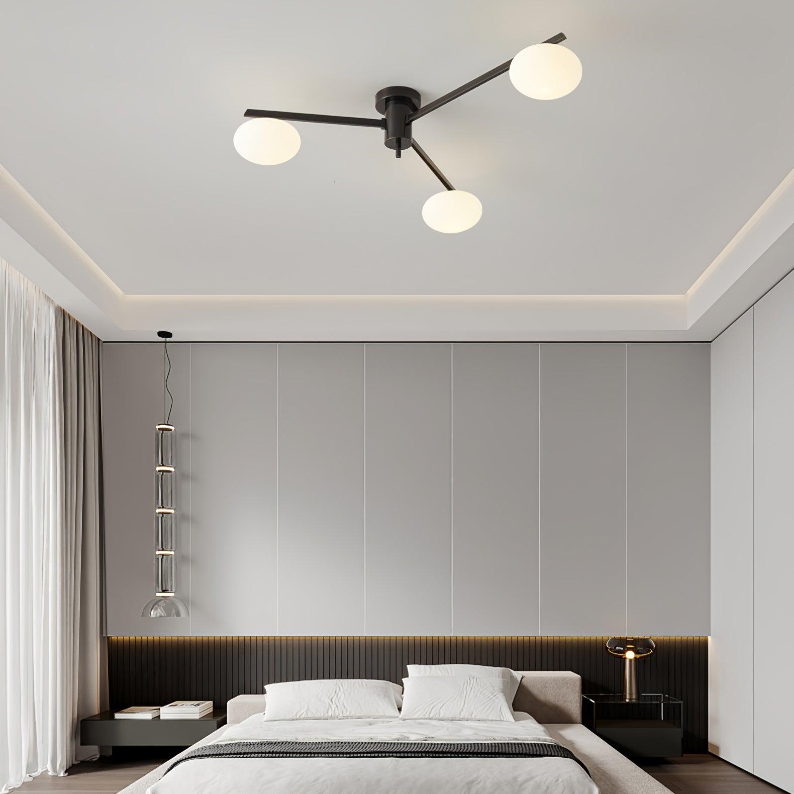 Lustra Ceiling Lamp Black White Glass-Neutral Decor
