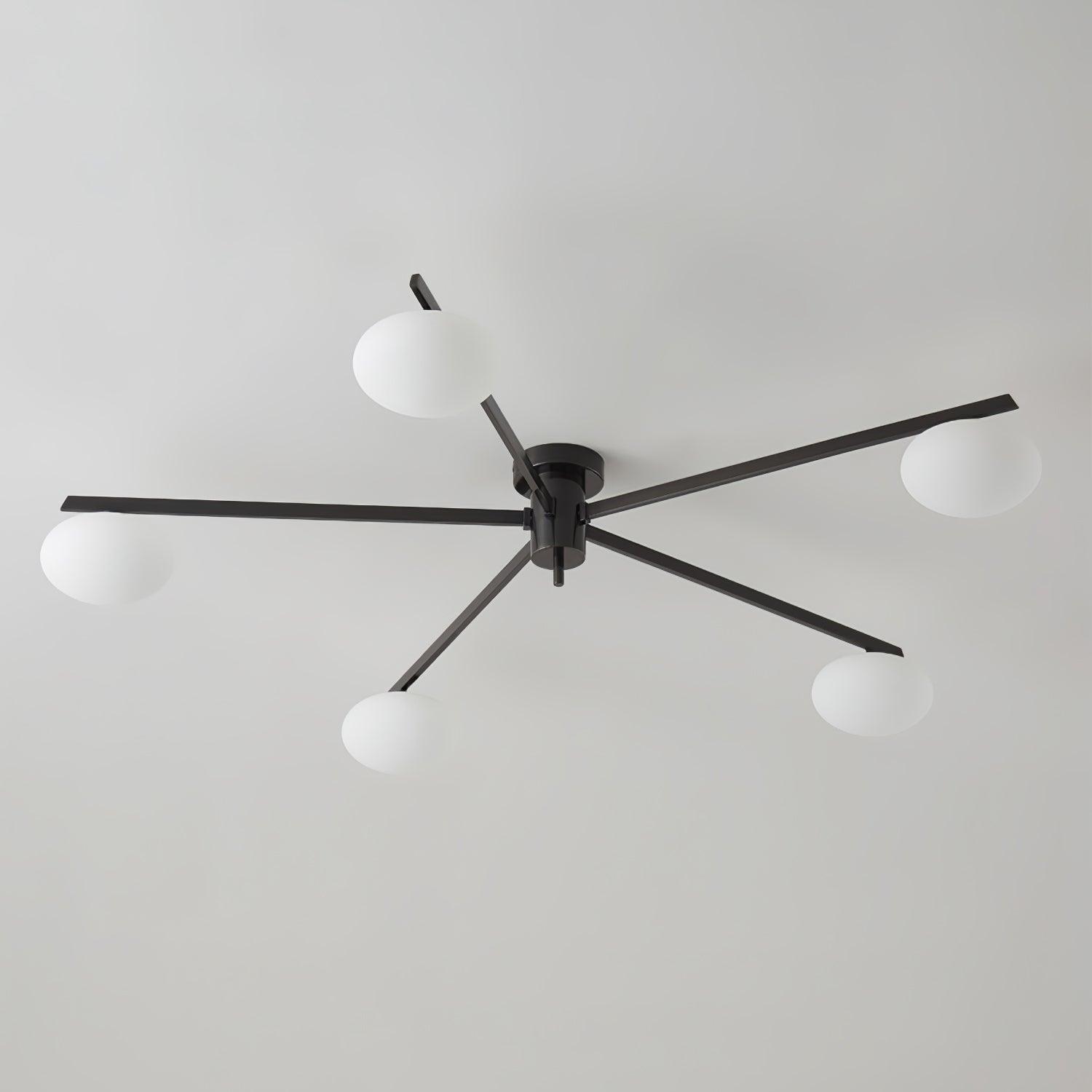 Lustra Ceiling Lamp Black White Glass-Neutral Decor