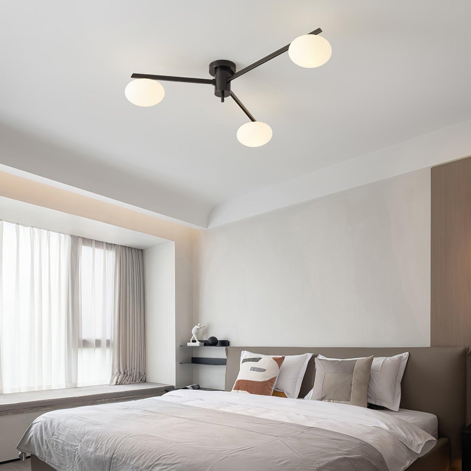 Lustra Ceiling Lamp Black White Glass-Neutral Decor