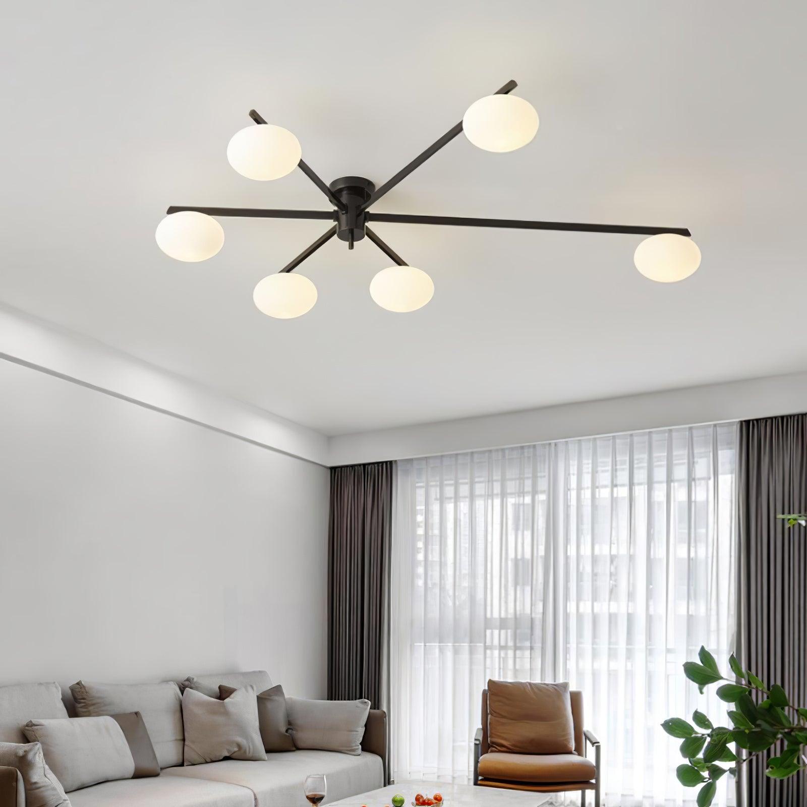 Lustra Ceiling Lamp Black White Glass-Neutral Decor