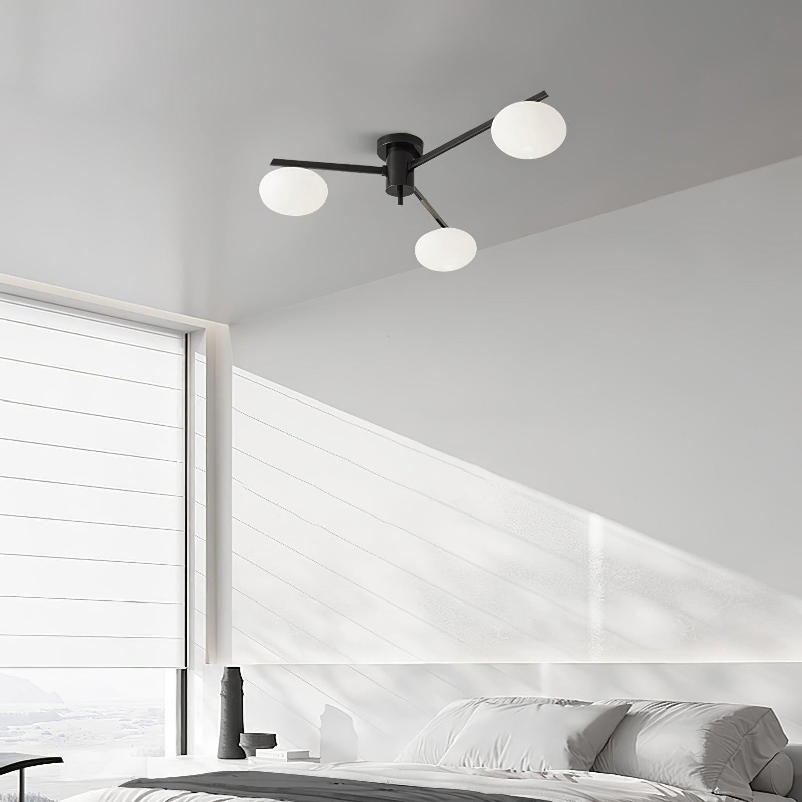Lustra Ceiling Lamp Black White Glass-Neutral Decor