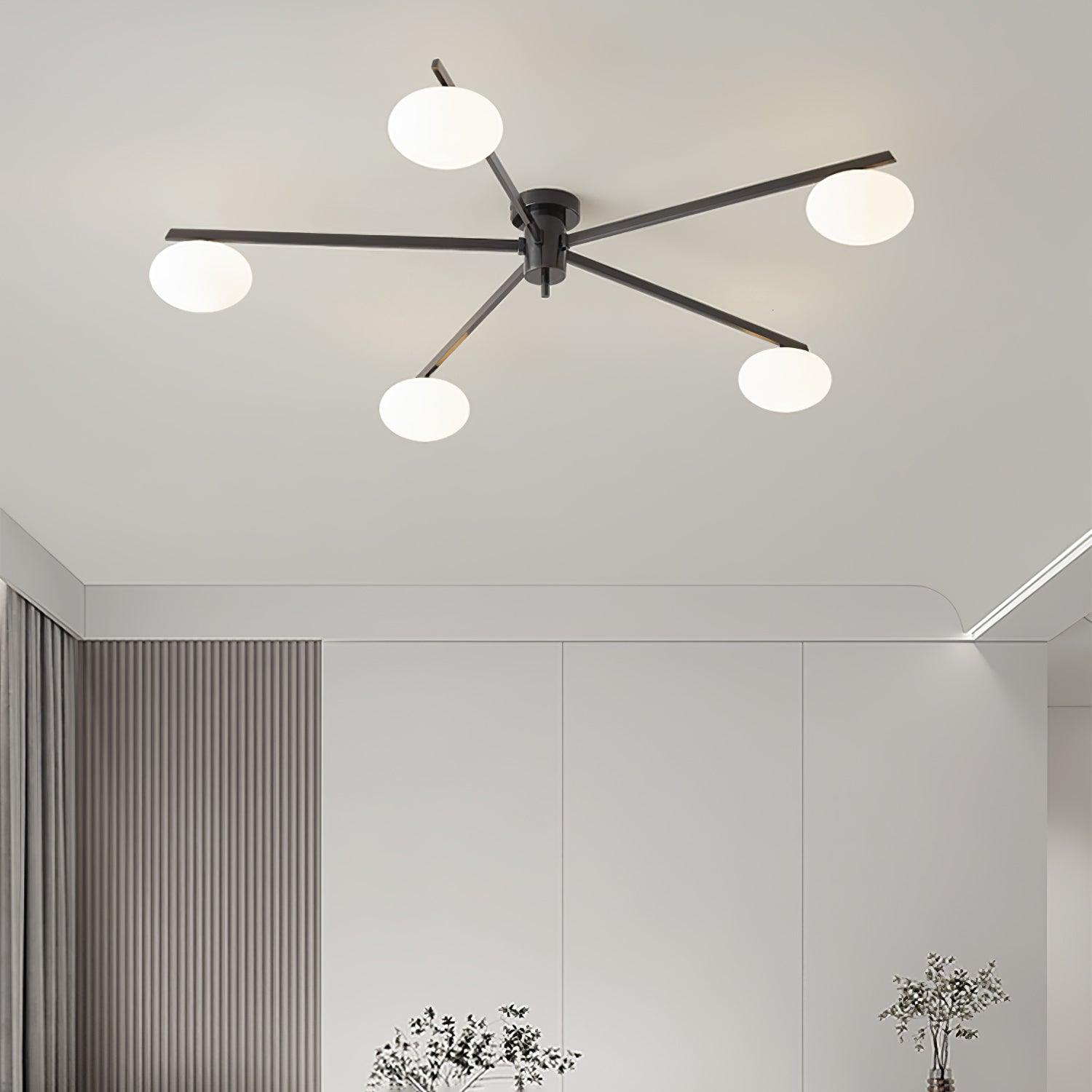 Lustra Ceiling Lamp Black White Glass-Neutral Decor