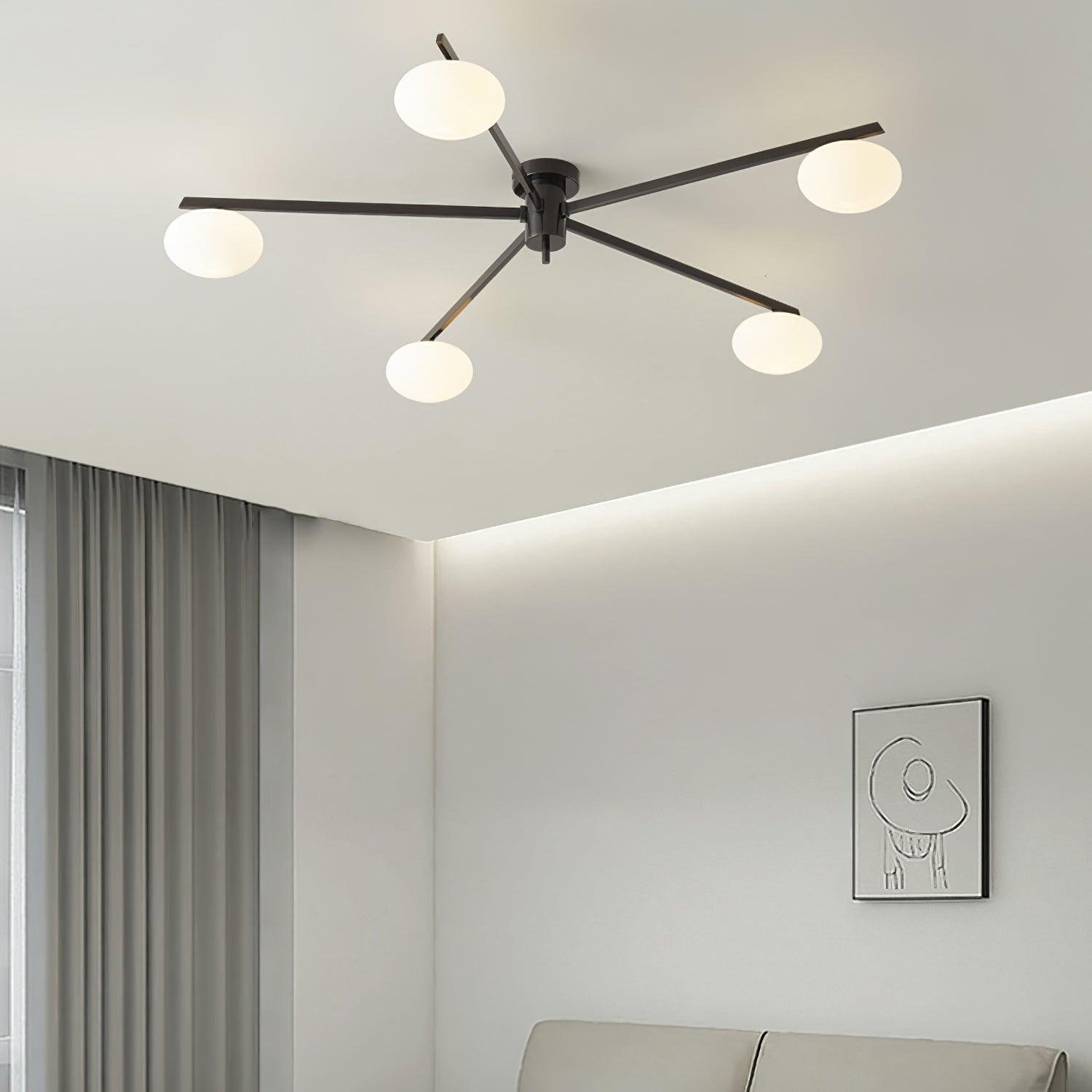 Lustra Ceiling Lamp Black White Glass-Neutral Decor
