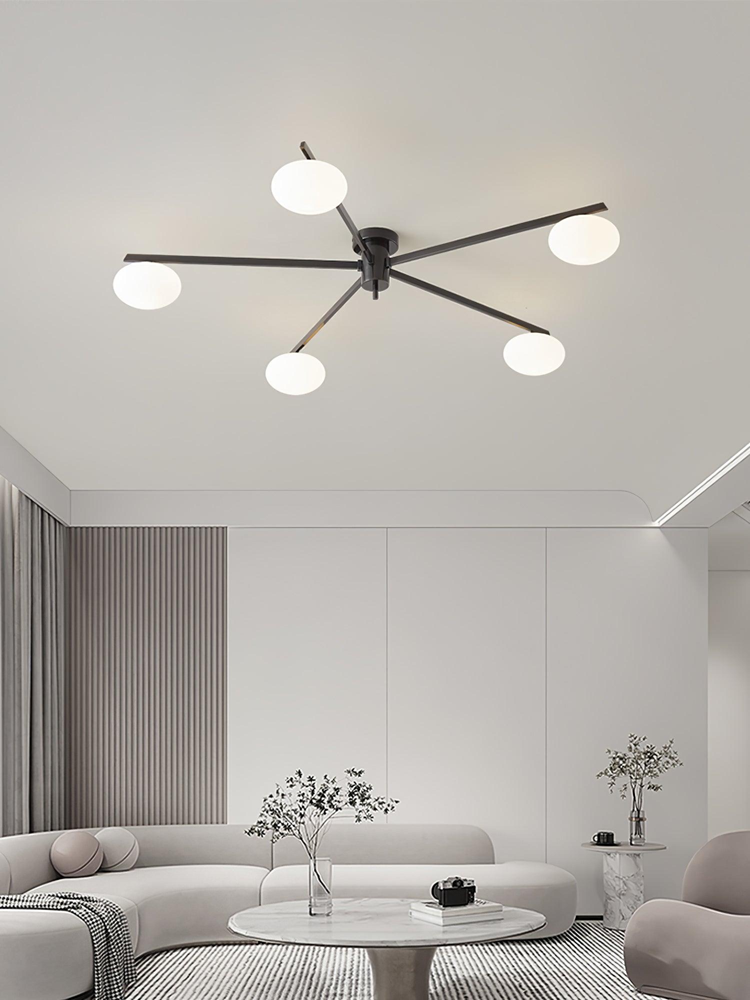 Lustra Ceiling Lamp Black White Glass-Neutral Decor