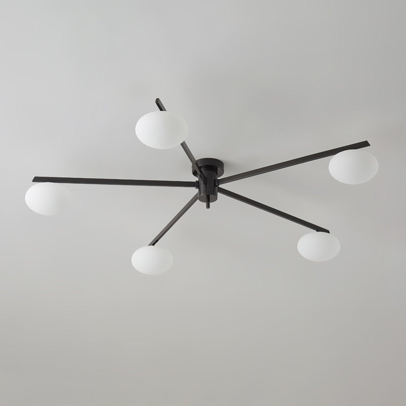 Lustra Ceiling Lamp Black White Glass-Neutral Decor