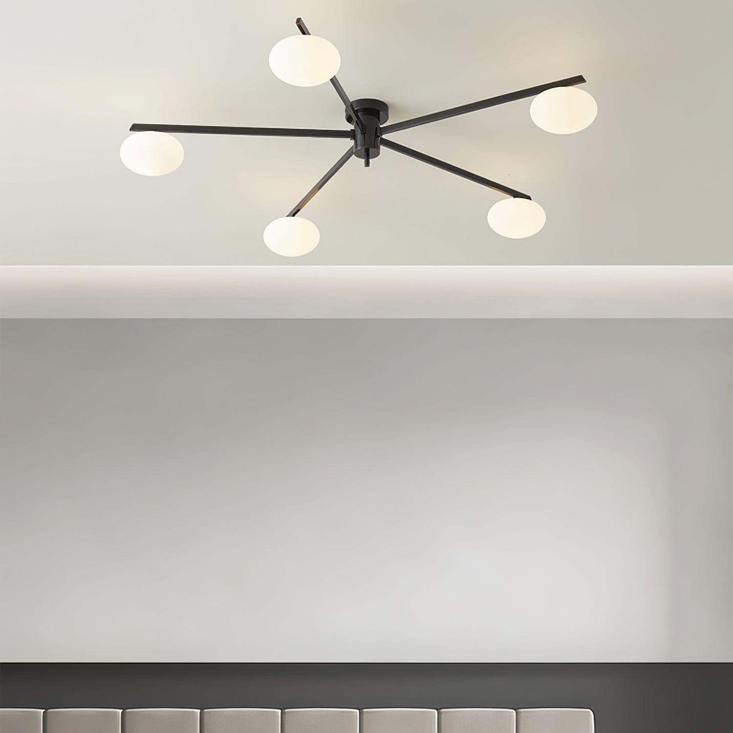 Lustra Ceiling Lamp Black White Glass-Neutral Decor
