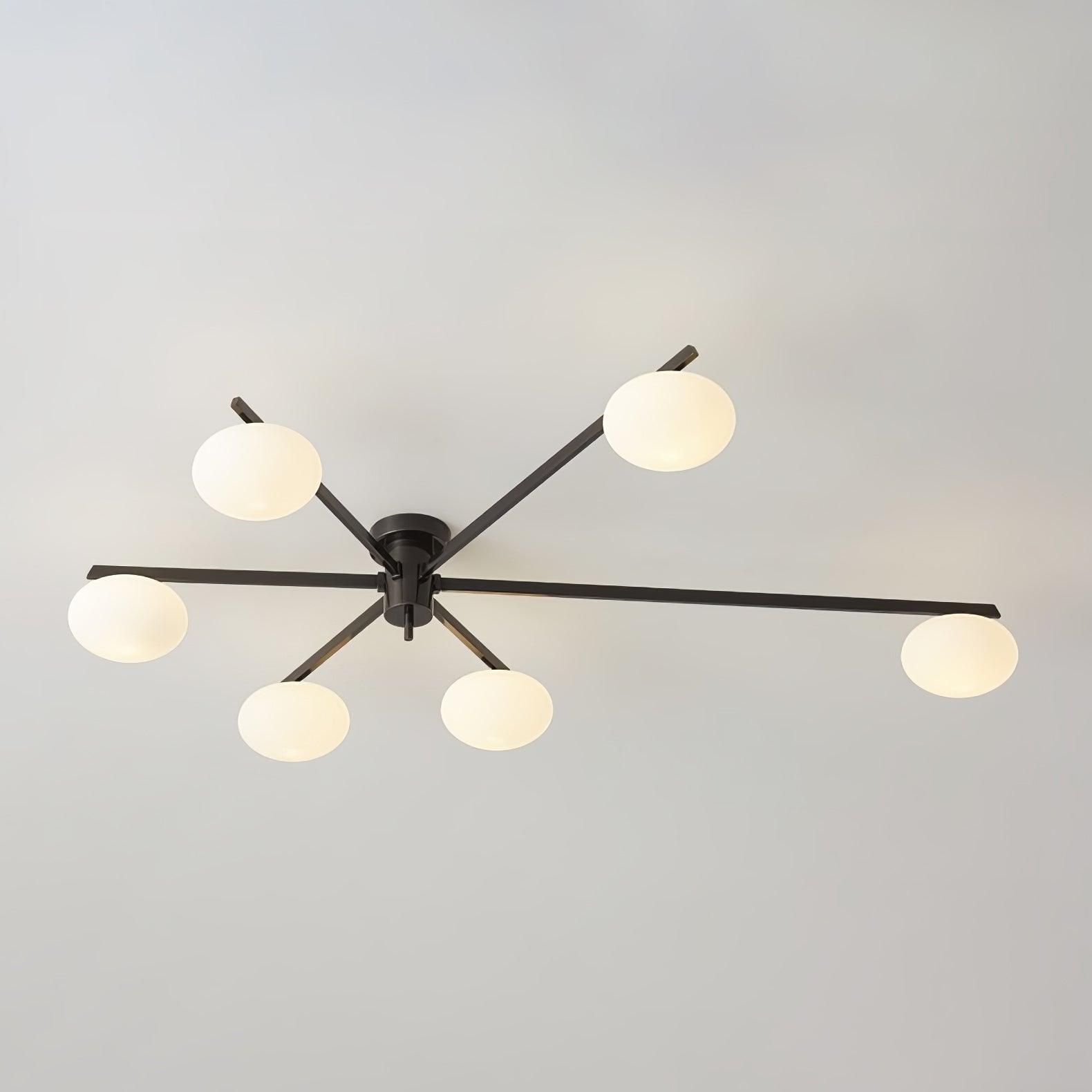 Lustra Ceiling Lamp Black White Glass-Neutral Decor