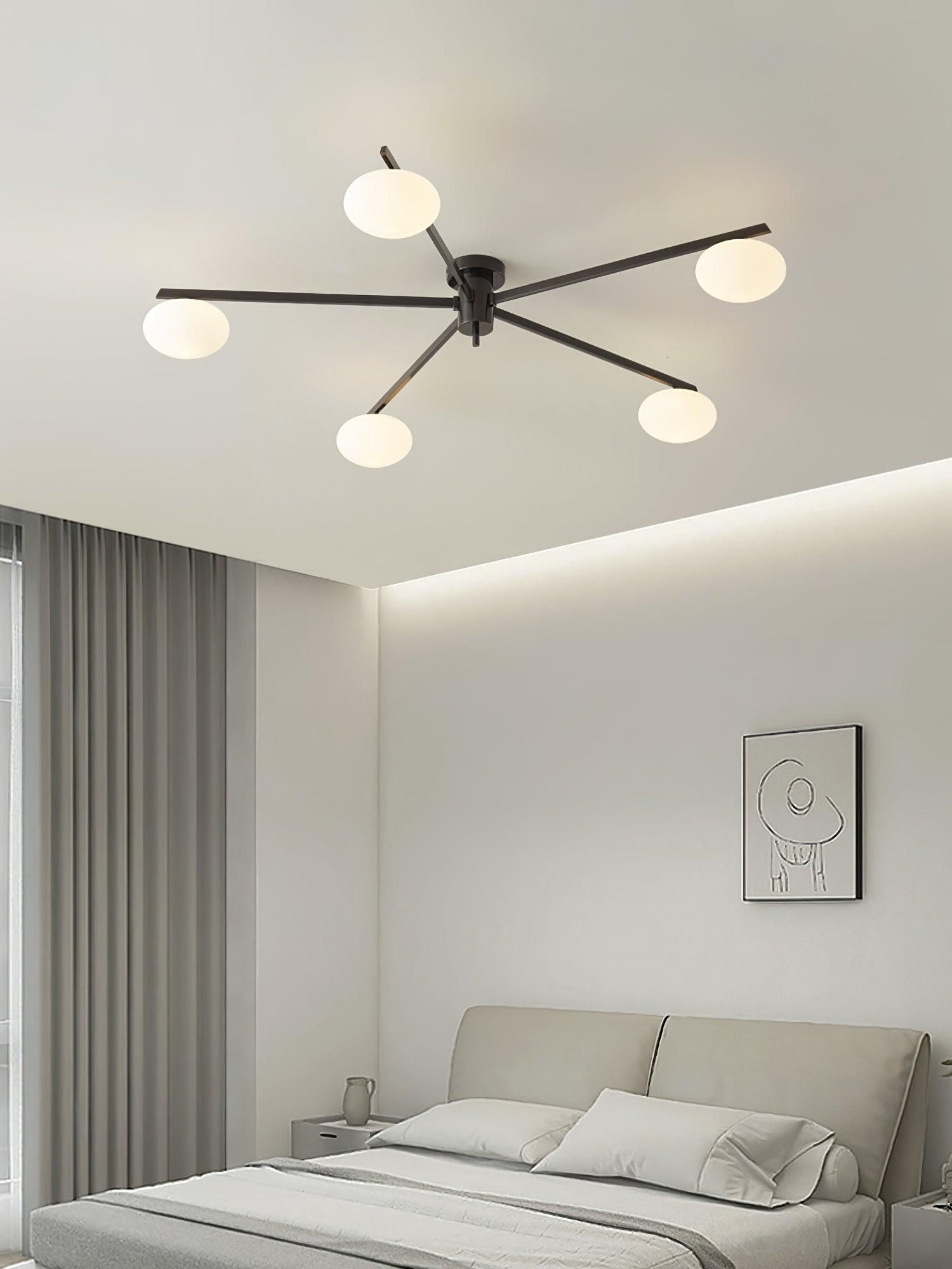 Lustra Ceiling Lamp Black White Glass-Neutral Decor