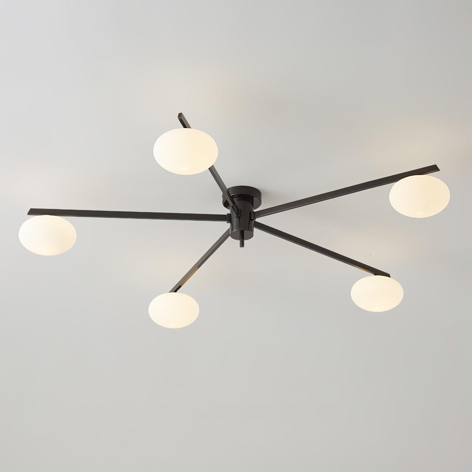 Lustra Ceiling Lamp Black White Glass-Neutral Decor
