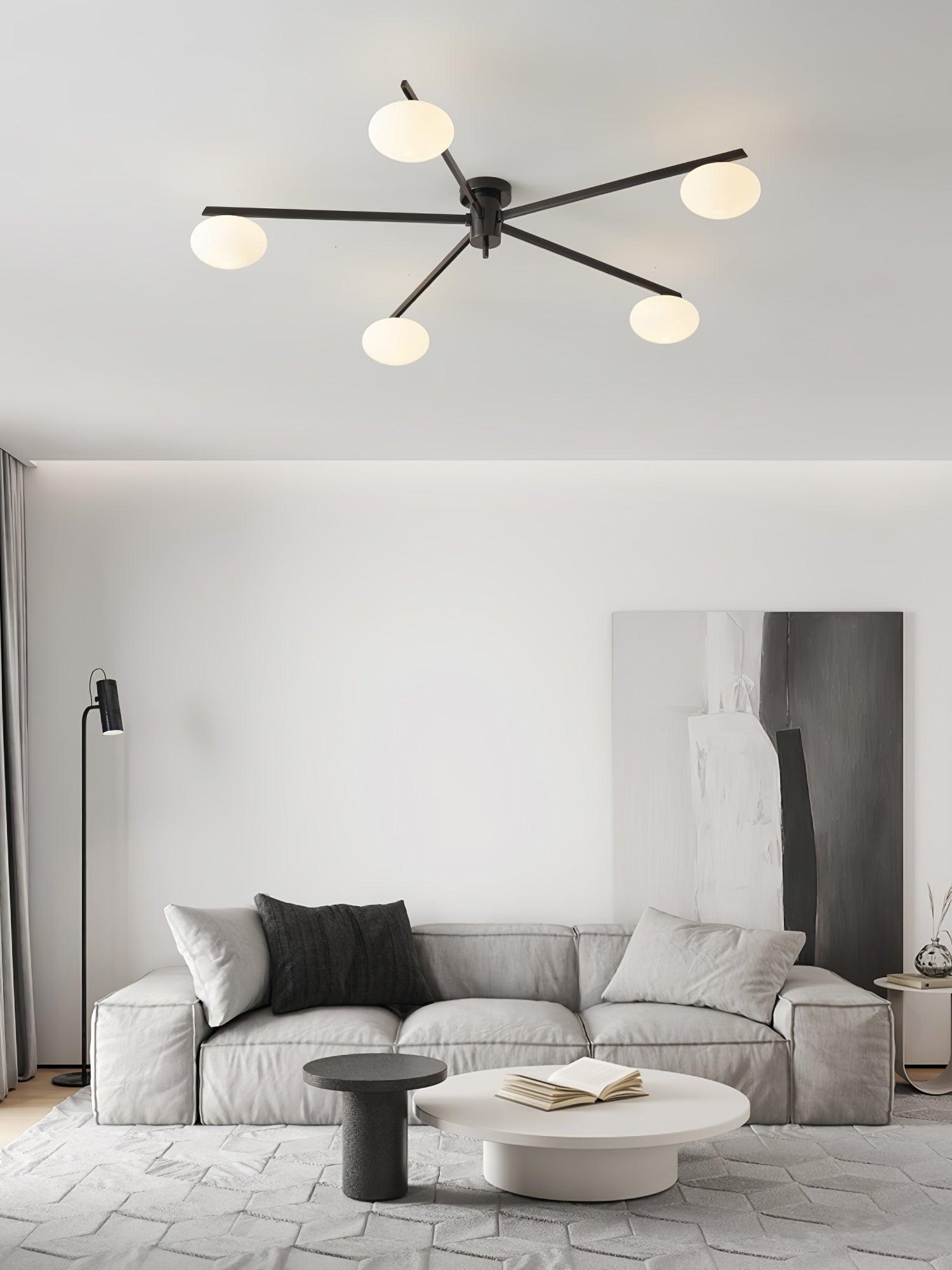 Lustra Ceiling Lamp Black White Glass-Neutral Decor
