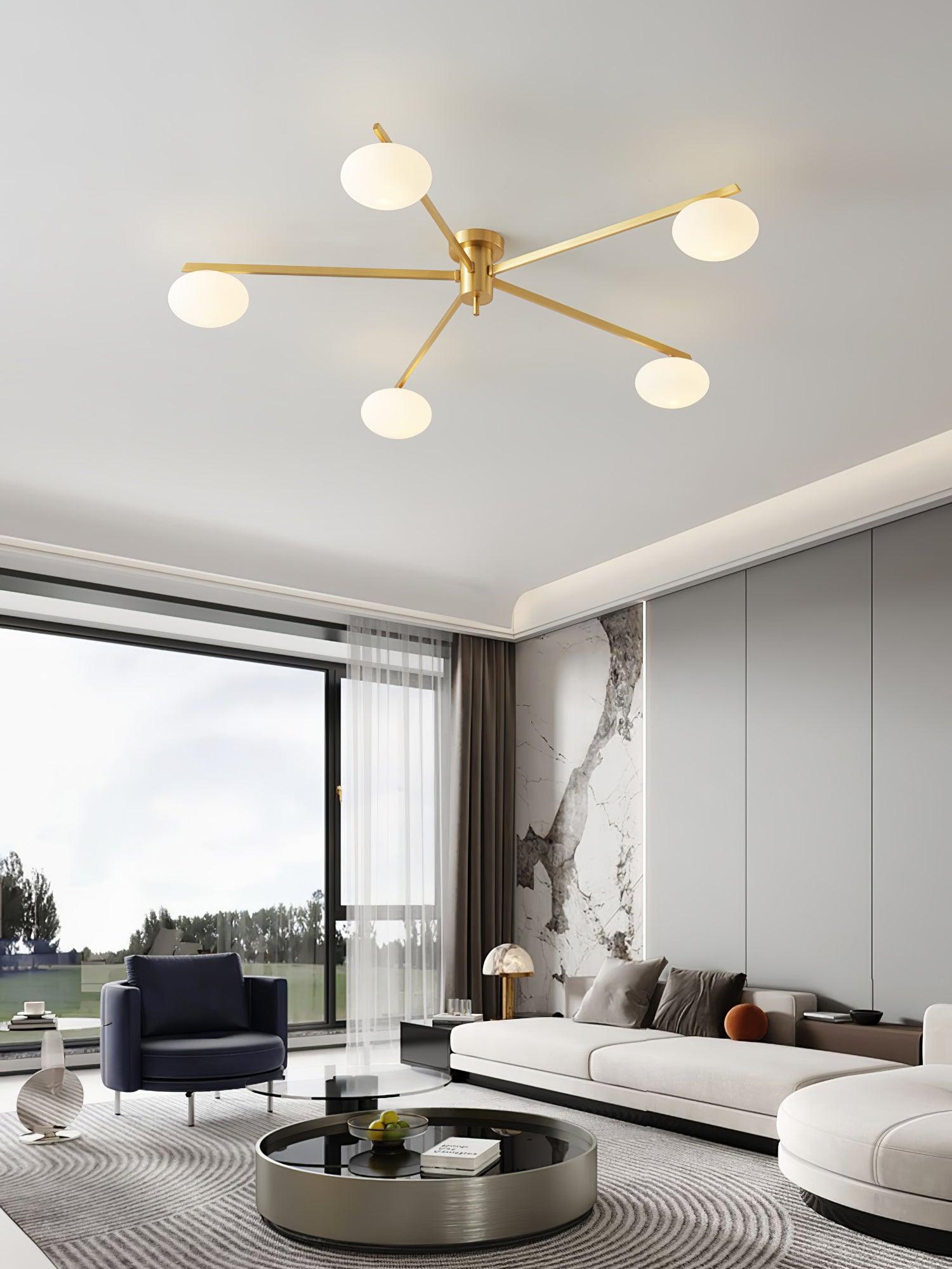 Lustra Ceiling Lamp Black White Glass-Neutral Decor