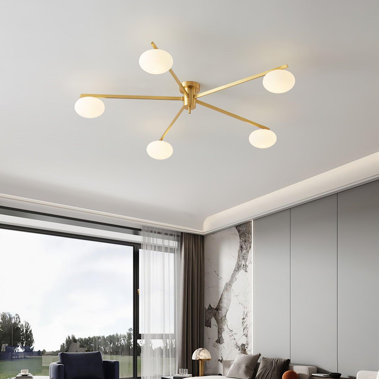 Lustra Ceiling Lamp Black White Glass-Neutral Decor