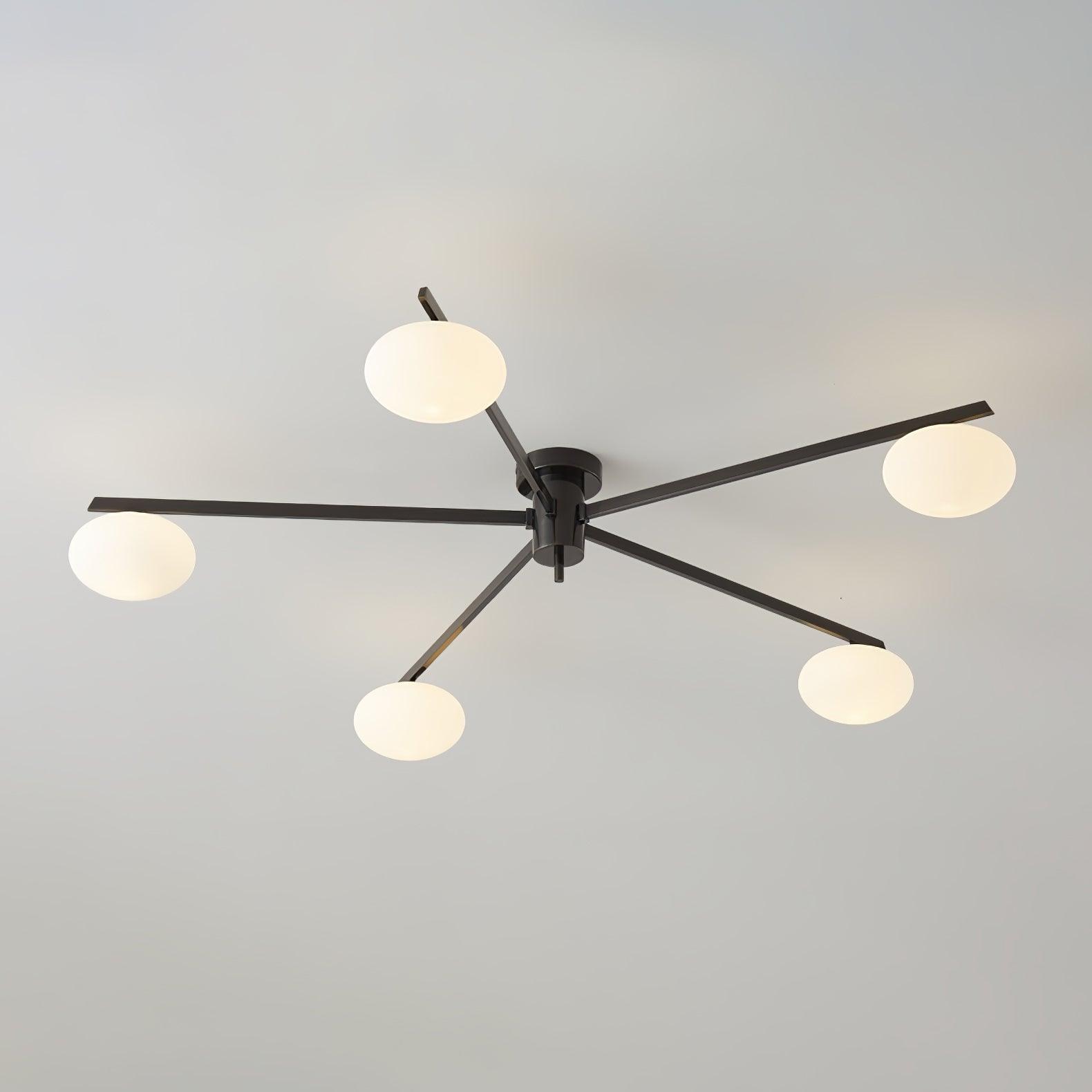 Lustra Ceiling Lamp Black White Glass-Neutral Decor