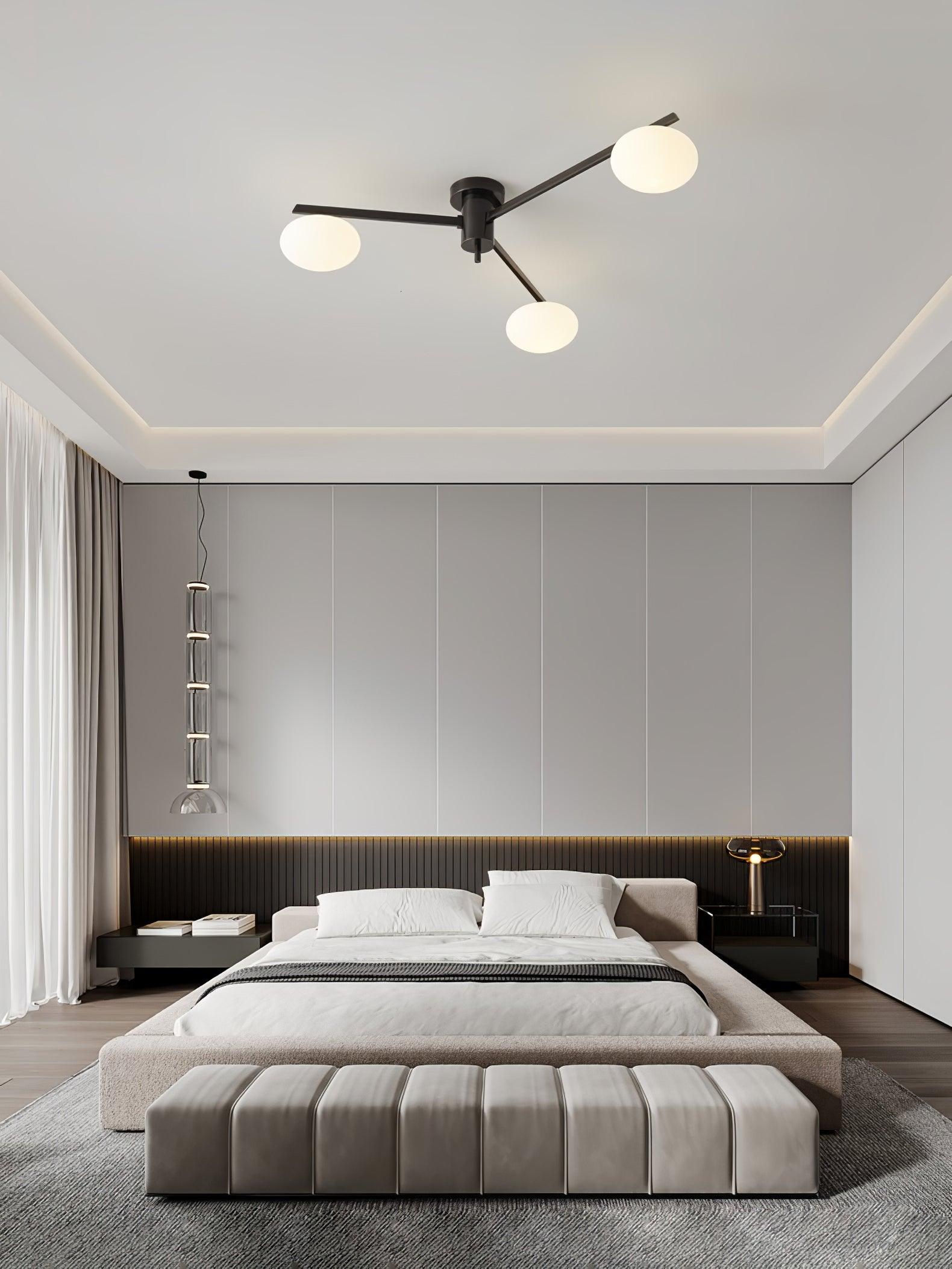 Lustra Ceiling Lamp Black White Glass-Neutral Decor
