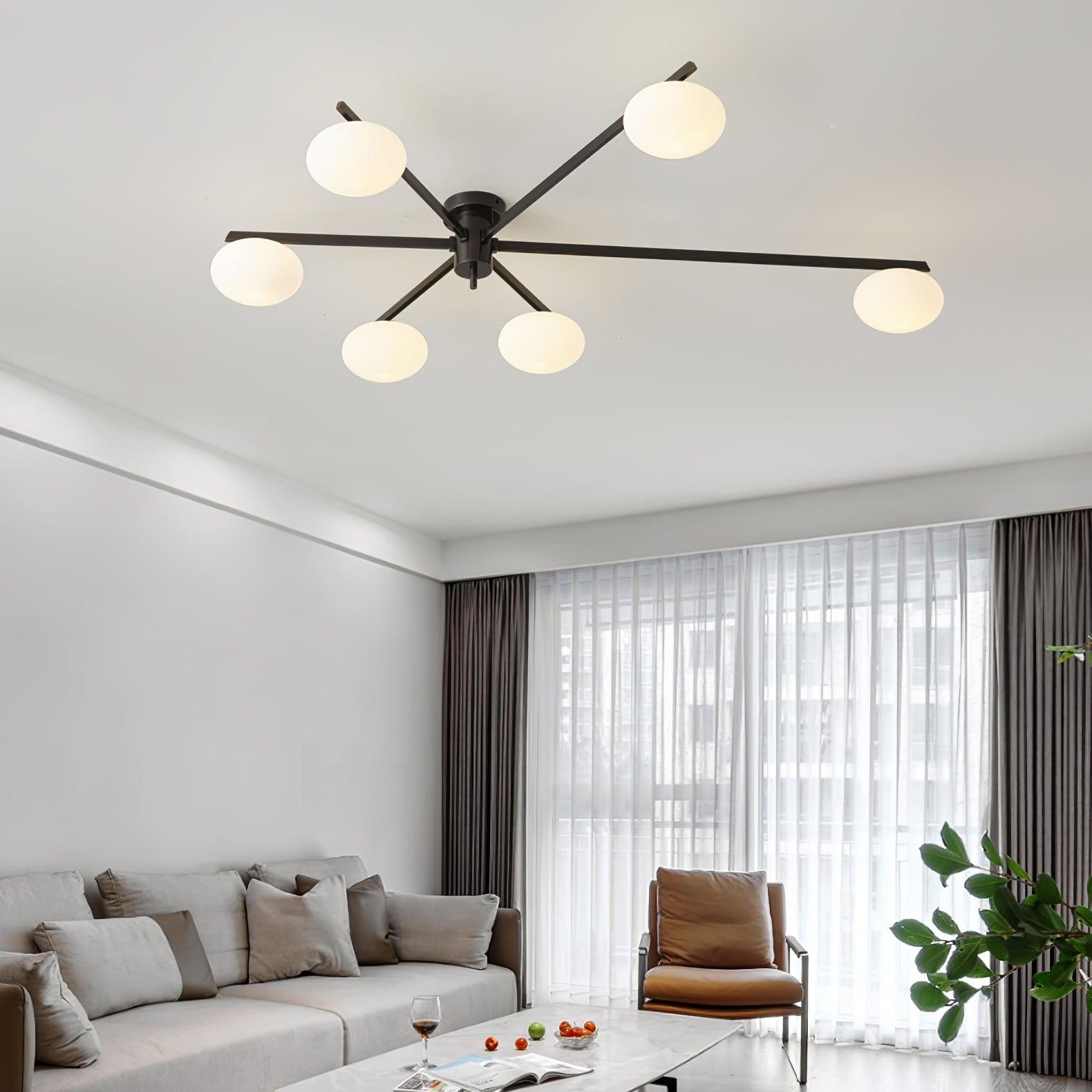 Lustra Ceiling Lamp Black White Glass-Neutral Decor