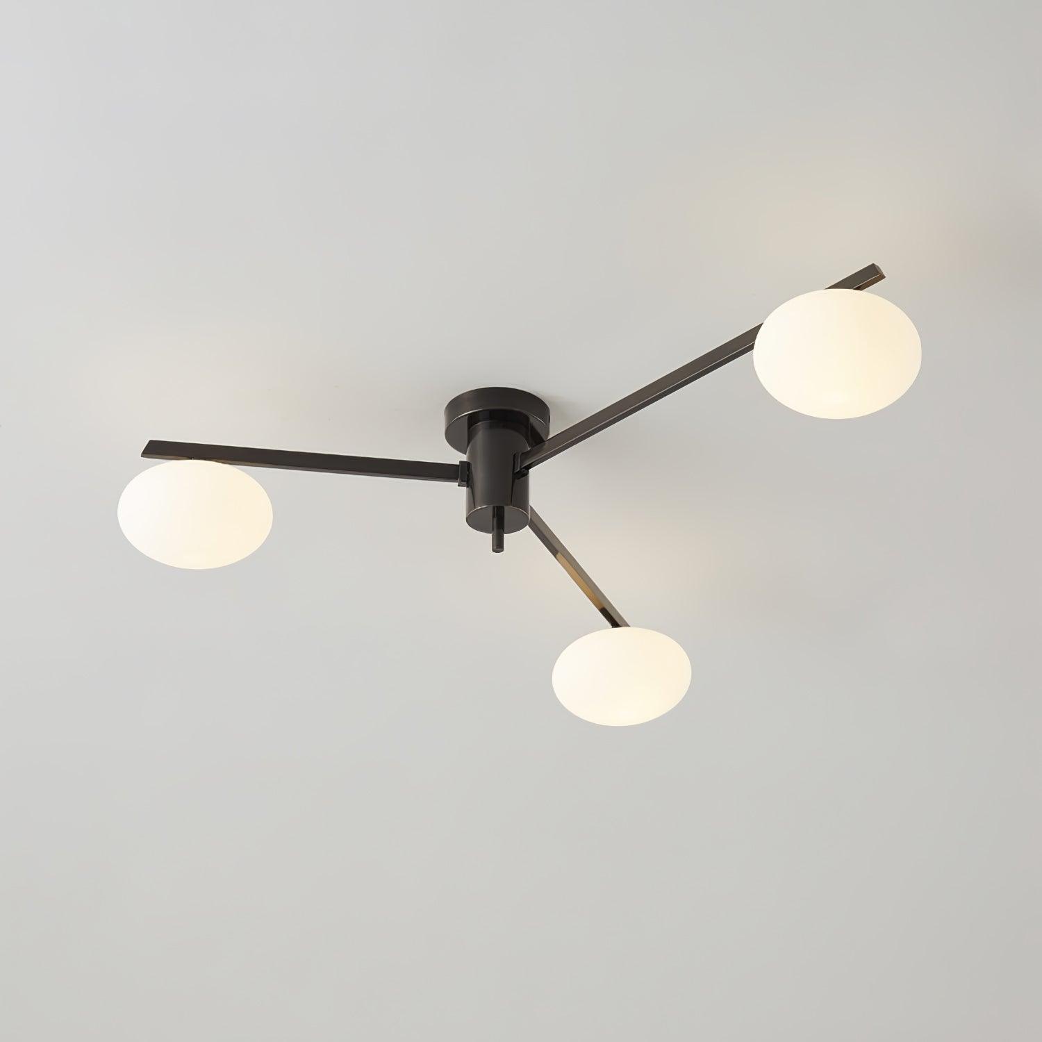 Lustra Ceiling Lamp Black White Glass-Neutral Decor