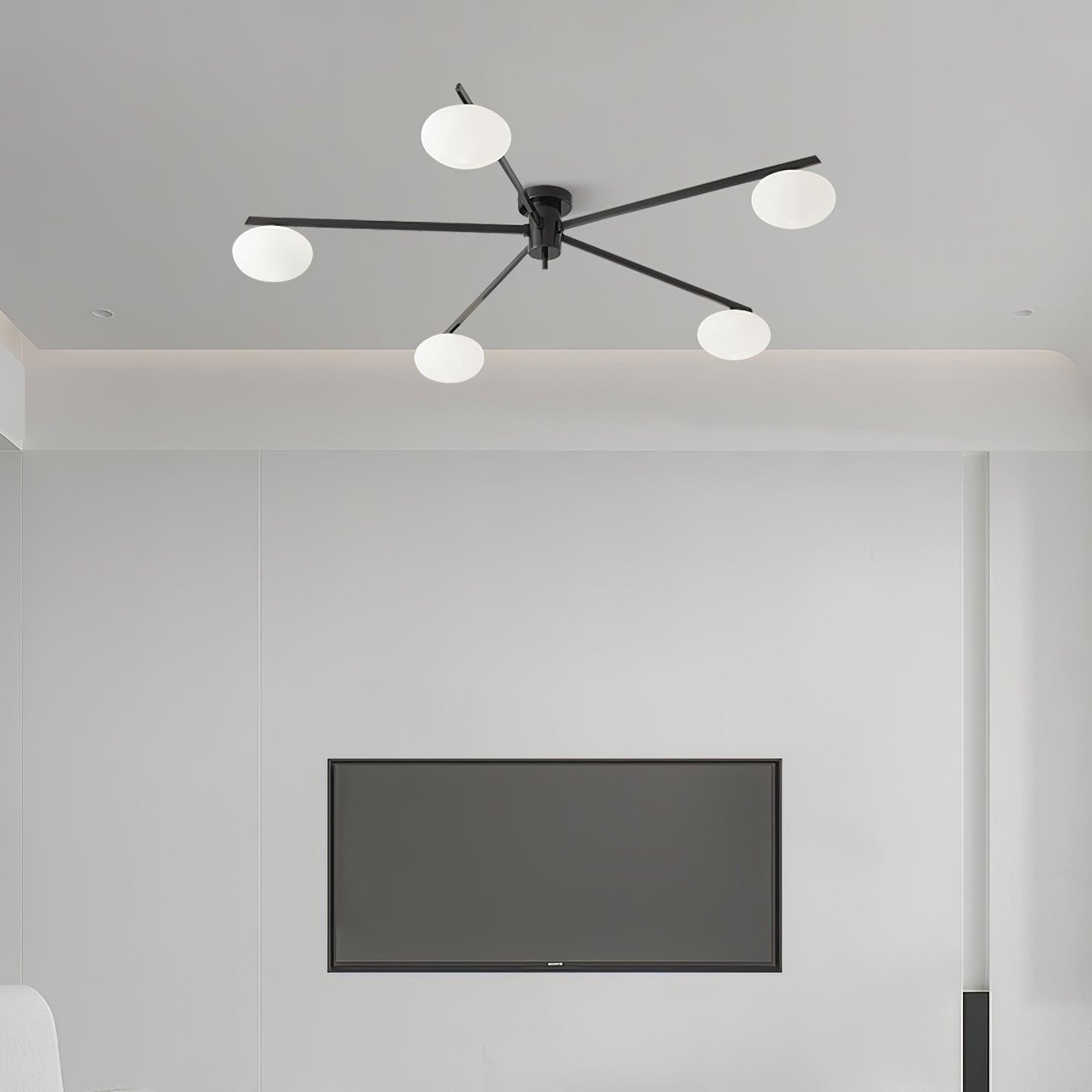 Lustra Ceiling Lamp Black White Glass-Neutral Decor