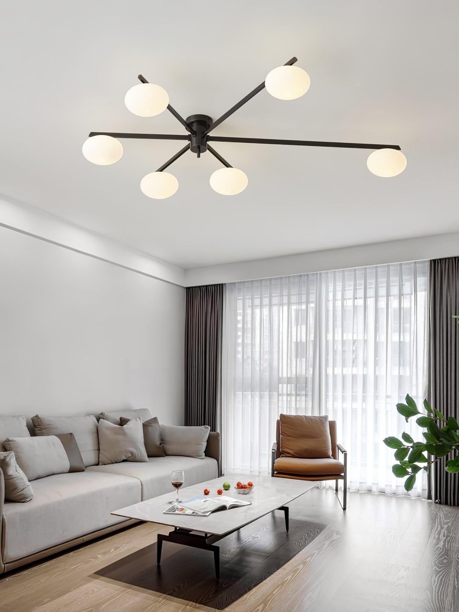 Lustra Ceiling Lamp Black White Glass-Neutral Decor