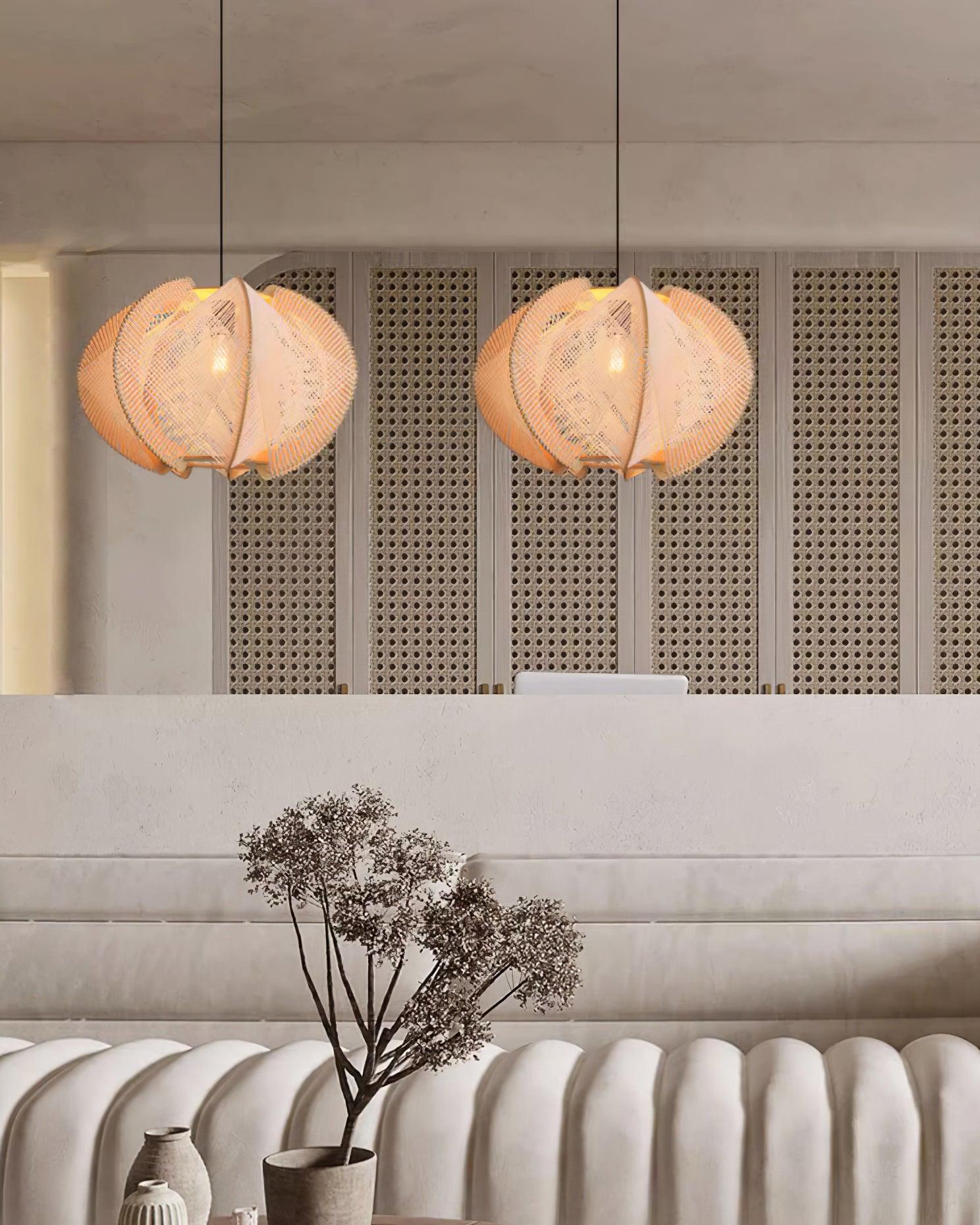 Atel Wood & Hemp Rope Pendant Light-Neutral Decor