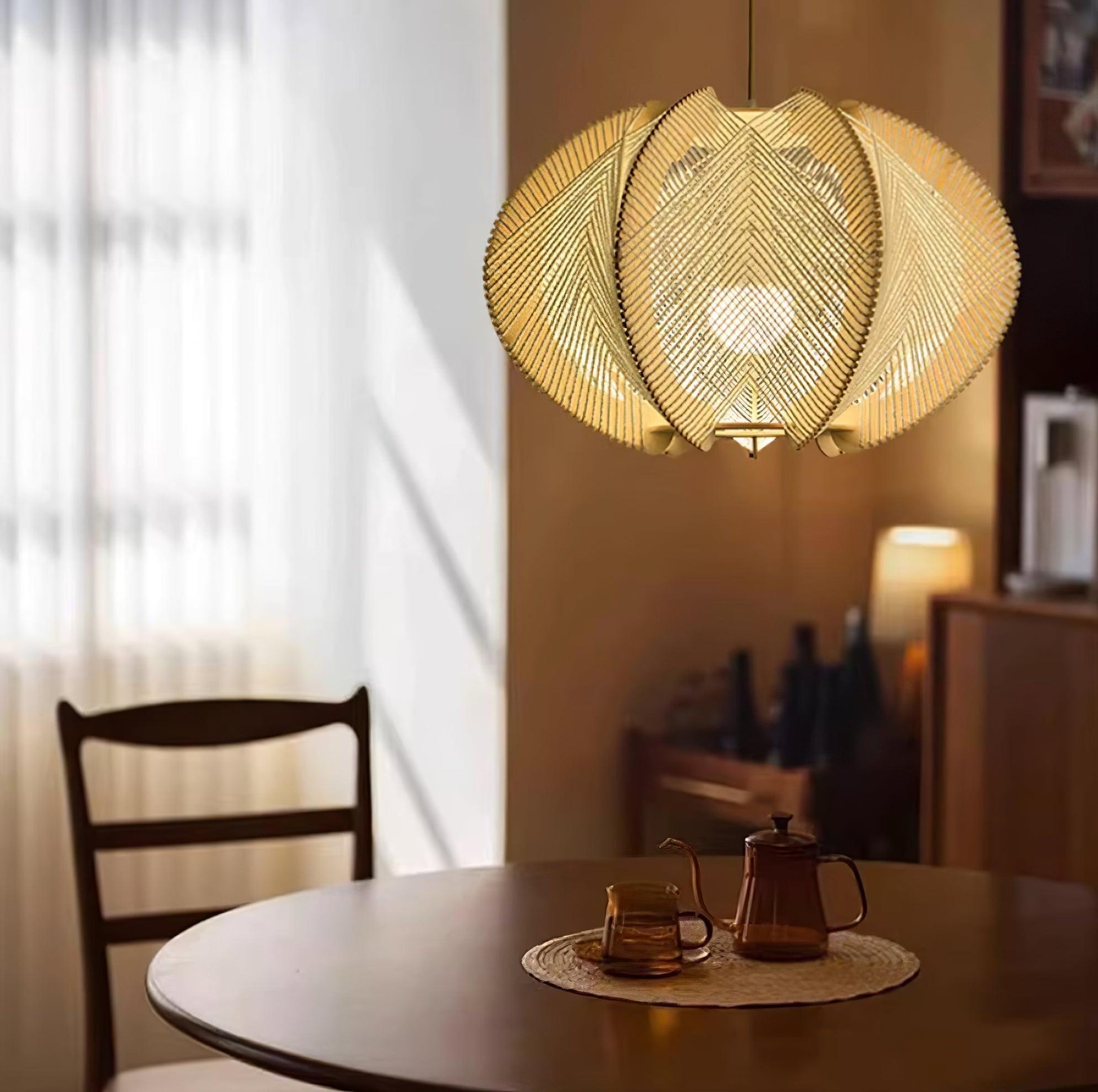 Atel Wood & Hemp Rope Pendant Light-Neutral Decor