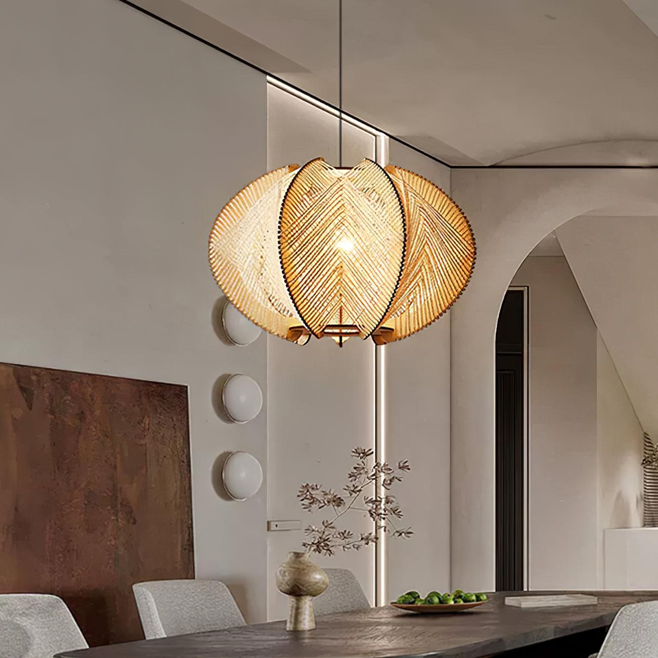 Atel Wood & Hemp Rope Pendant Light-Neutral Decor