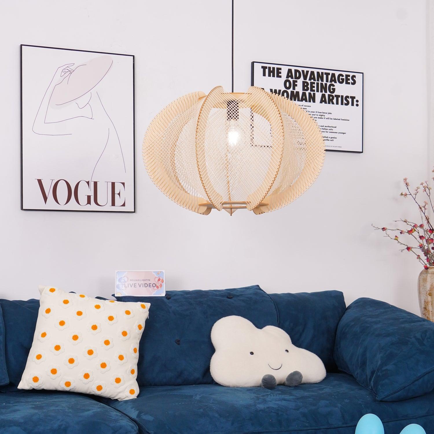 Atel Wood & Hemp Rope Pendant Light-Neutral Decor