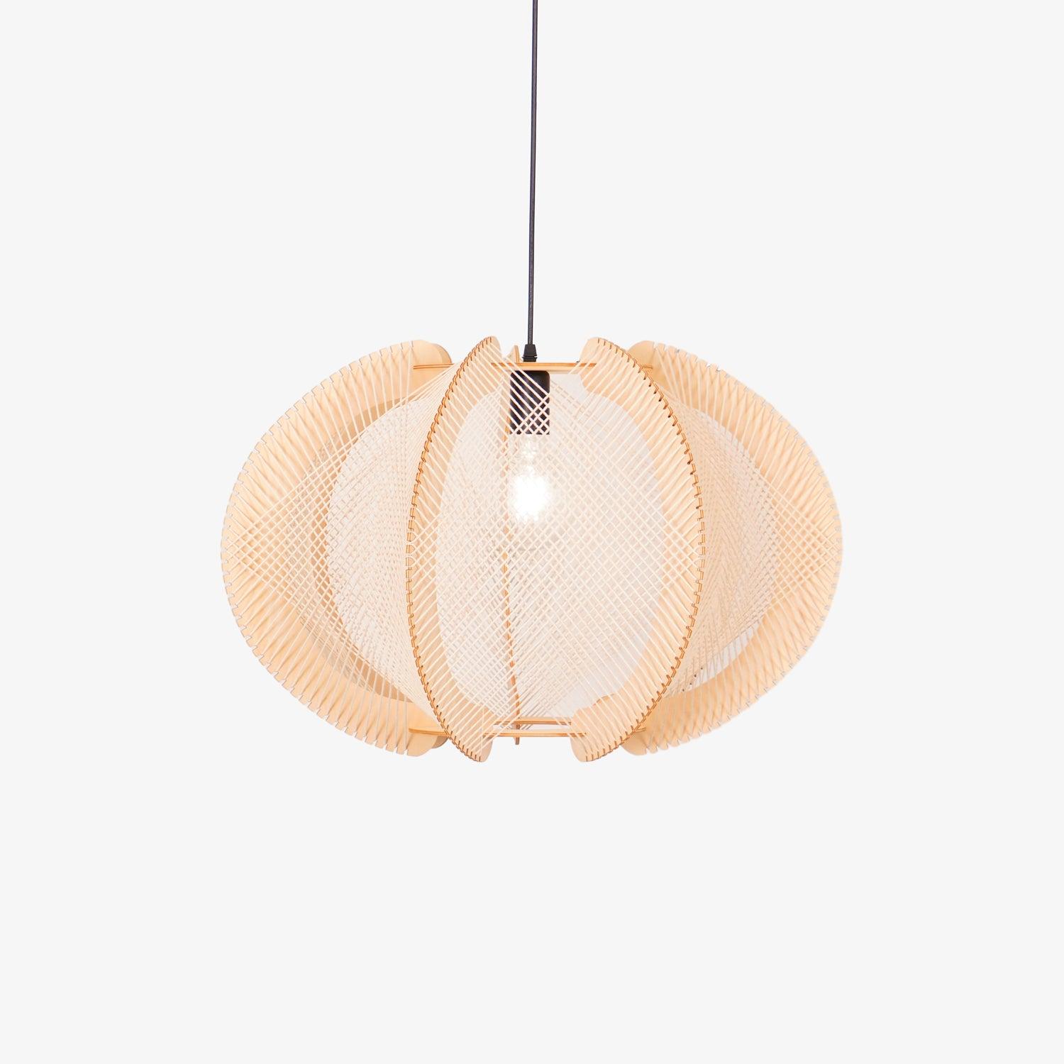 Atel Wood & Hemp Rope Pendant Light-Neutral Decor