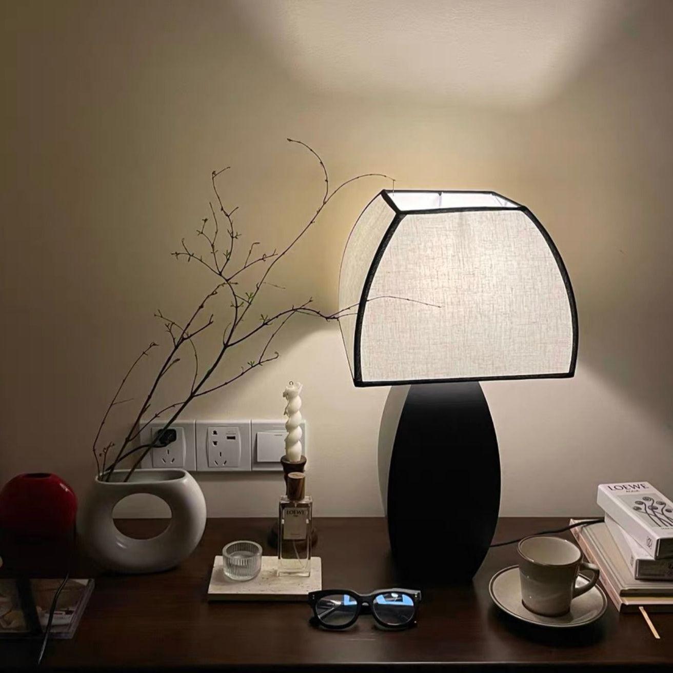 Alux Minimalist Fabric Table Lamp-Neutral Decor