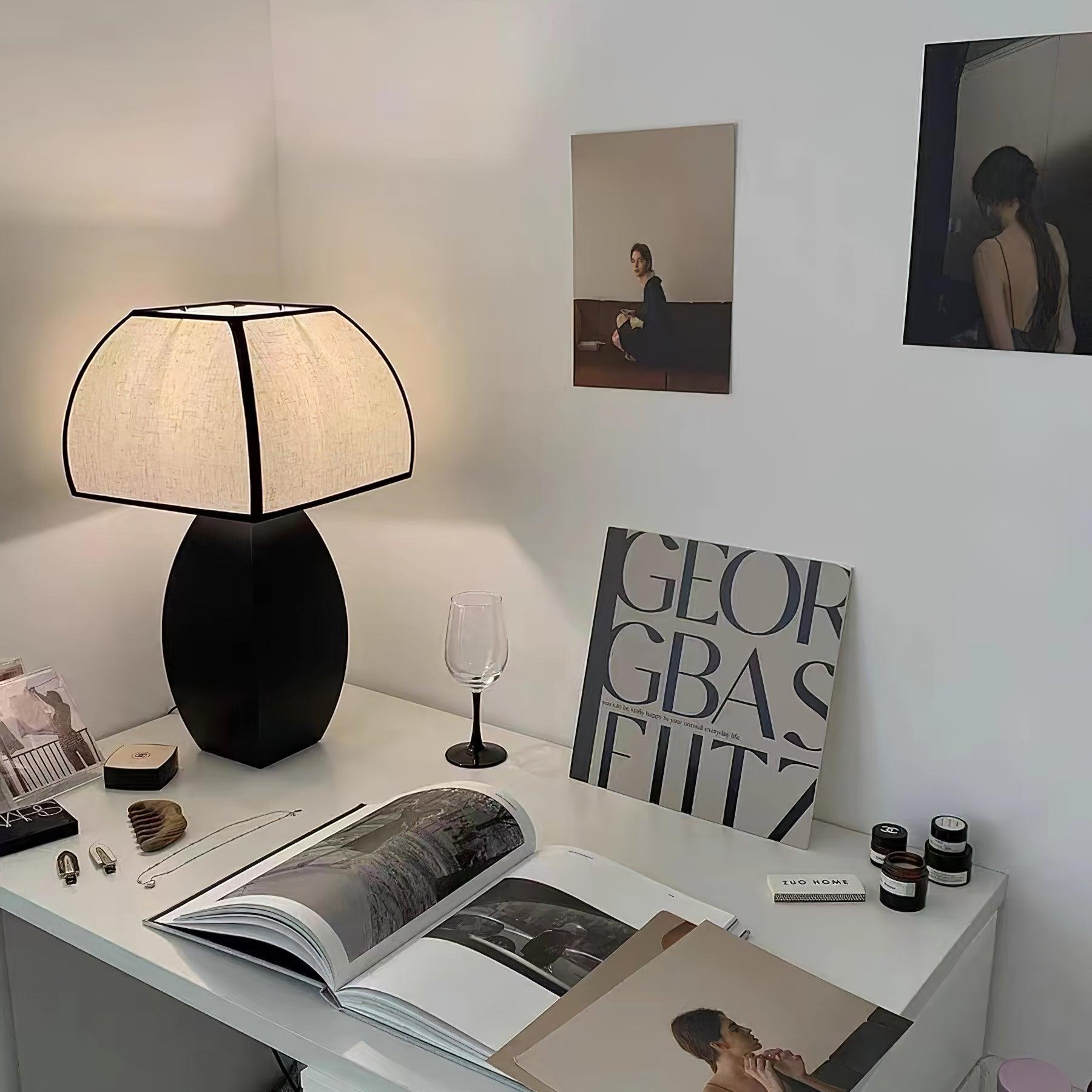 Alux Minimalist Fabric Table Lamp-Neutral Decor