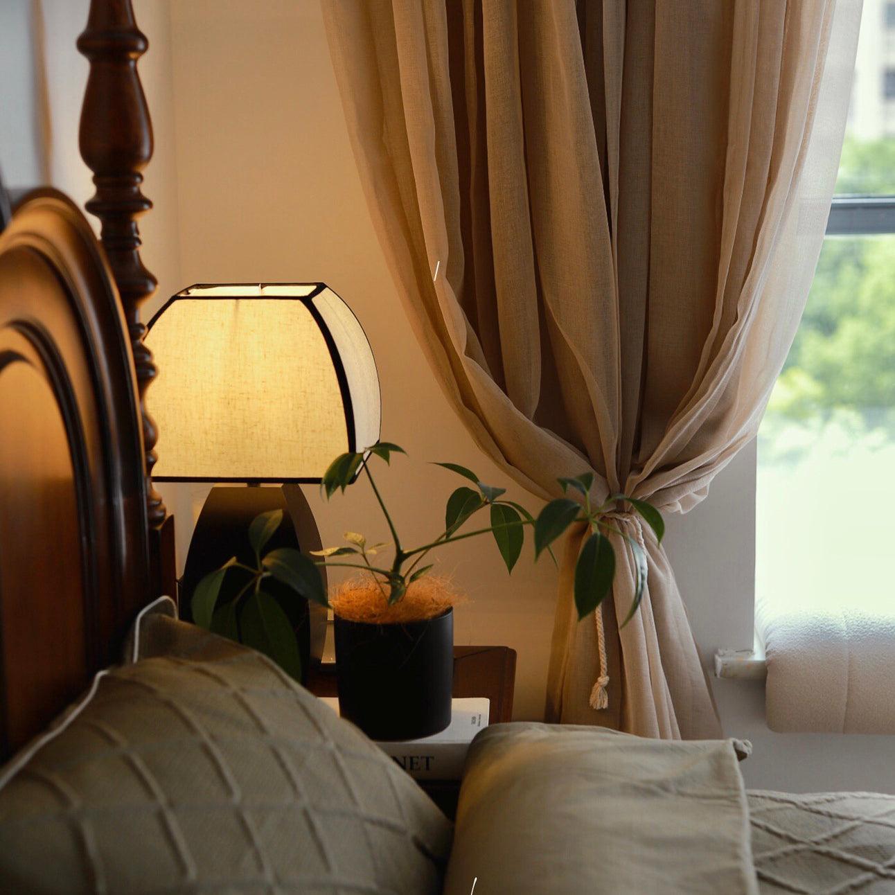 Alux Minimalist Fabric Table Lamp-Neutral Decor