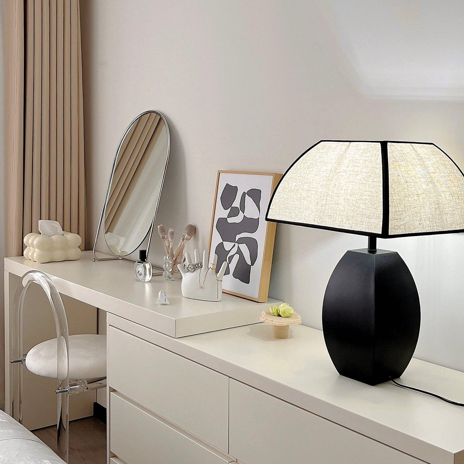 Alux Minimalist Fabric Table Lamp-Neutral Decor