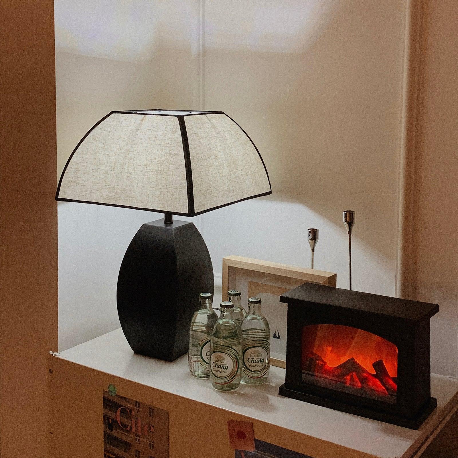 Alux Minimalist Fabric Table Lamp-Neutral Decor