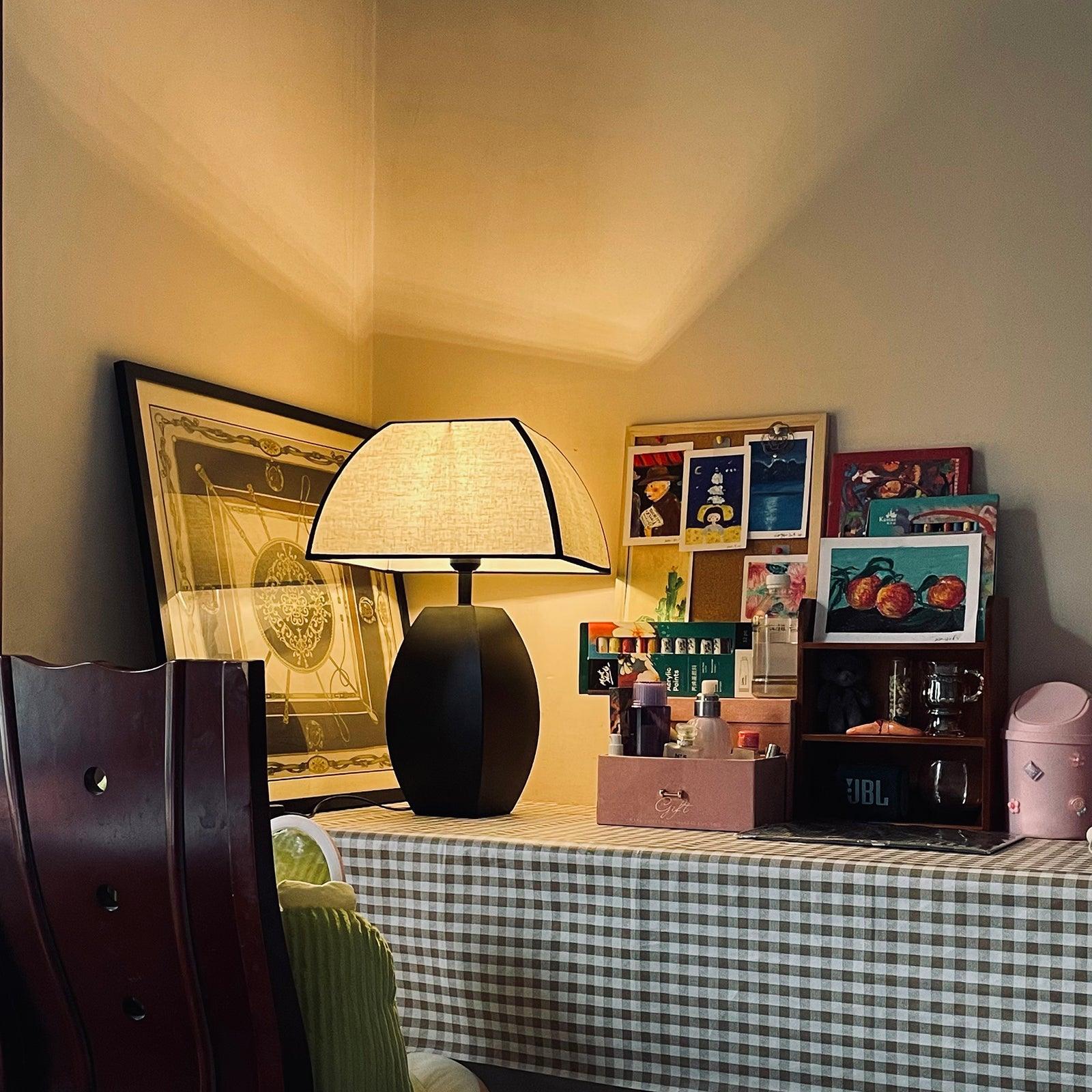 Alux Minimalist Fabric Table Lamp-Neutral Decor