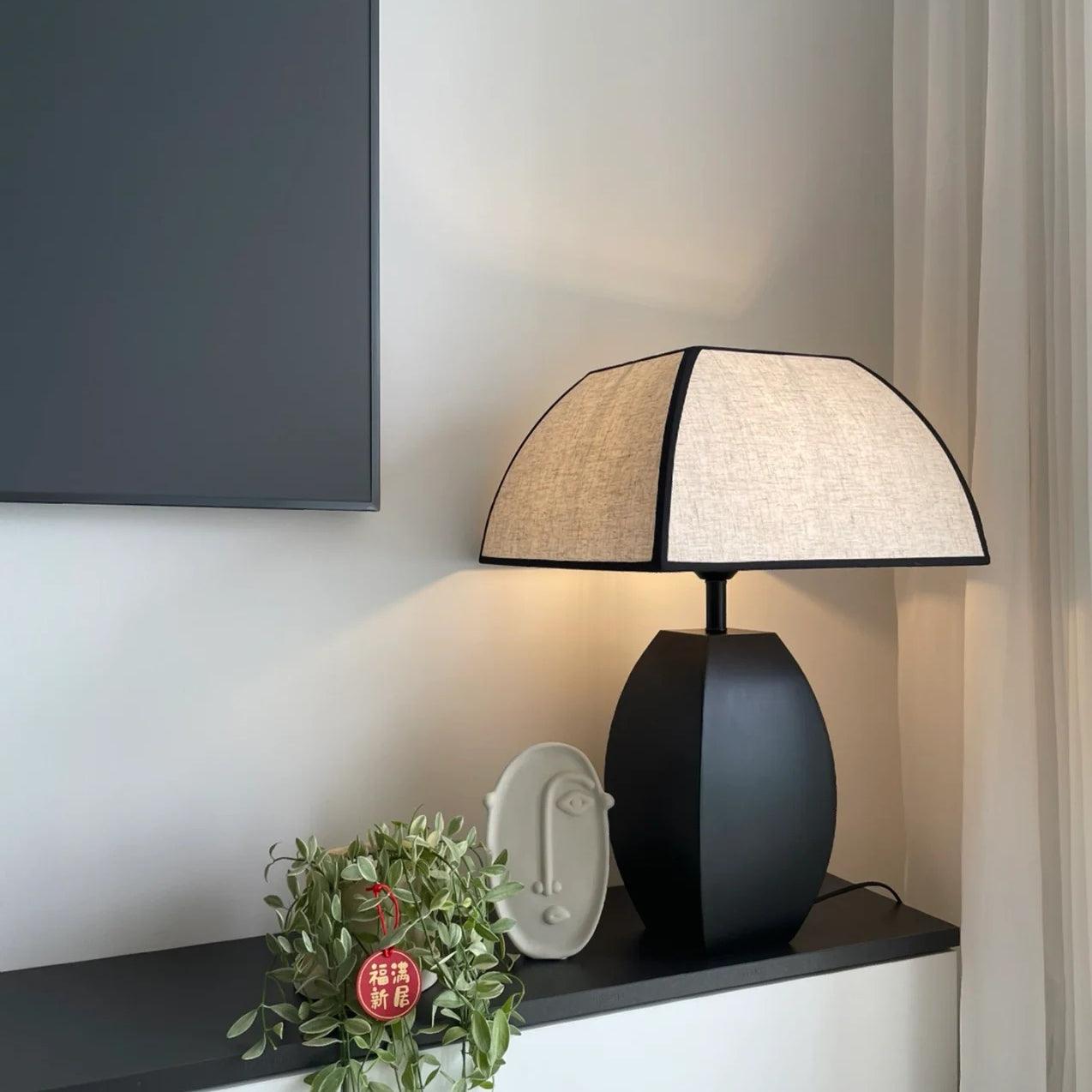 Alux Minimalist Fabric Table Lamp-Neutral Decor