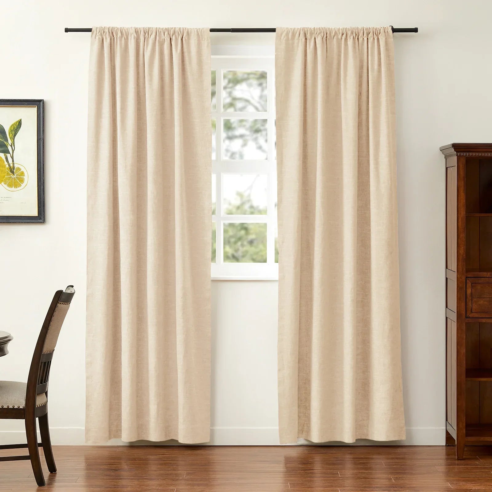 Jenna Linen Curtains & Drapes Soft Top-Neutral Decor