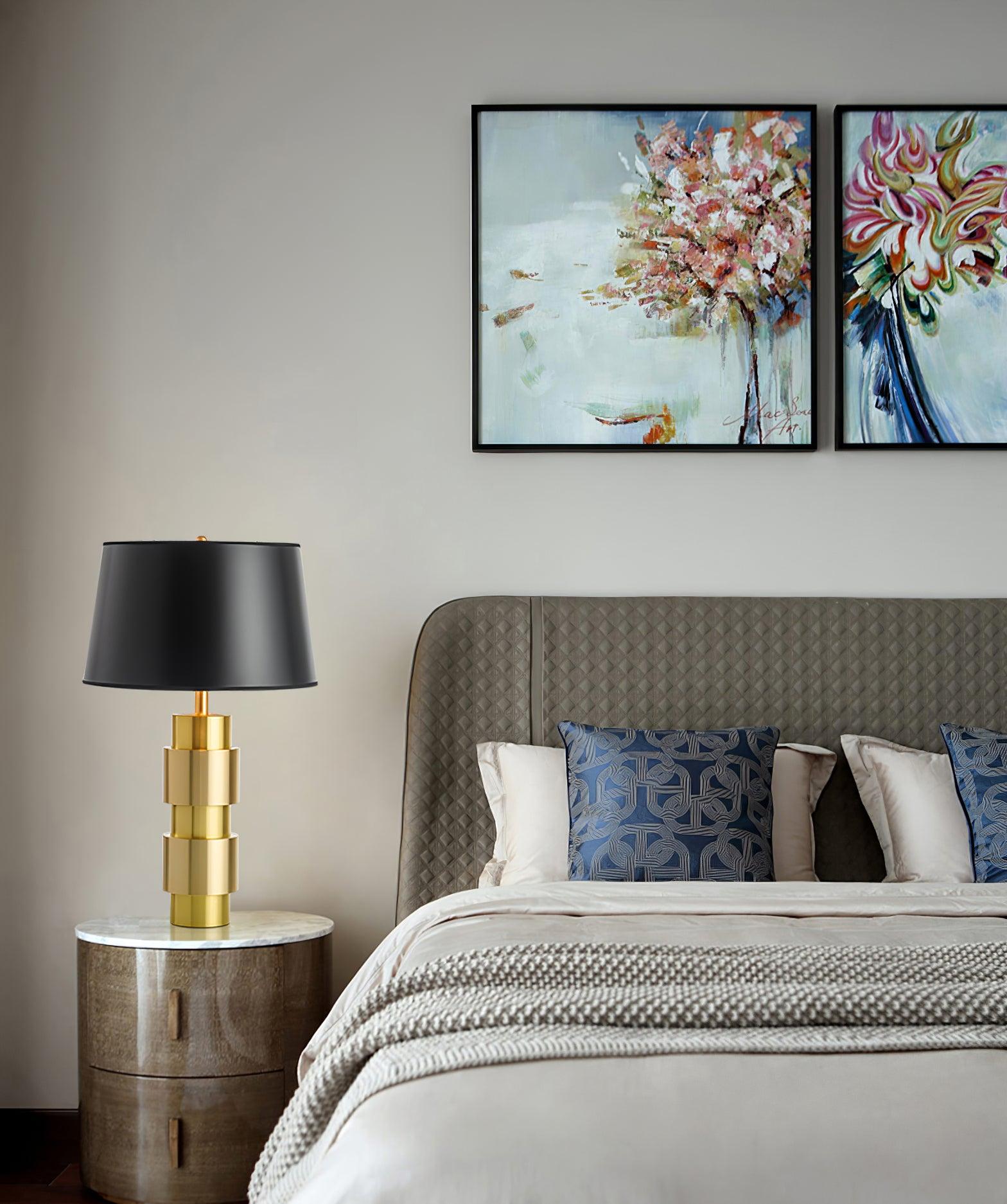 Lyle Fabric Industrial Table Lamp-Neutral Decor