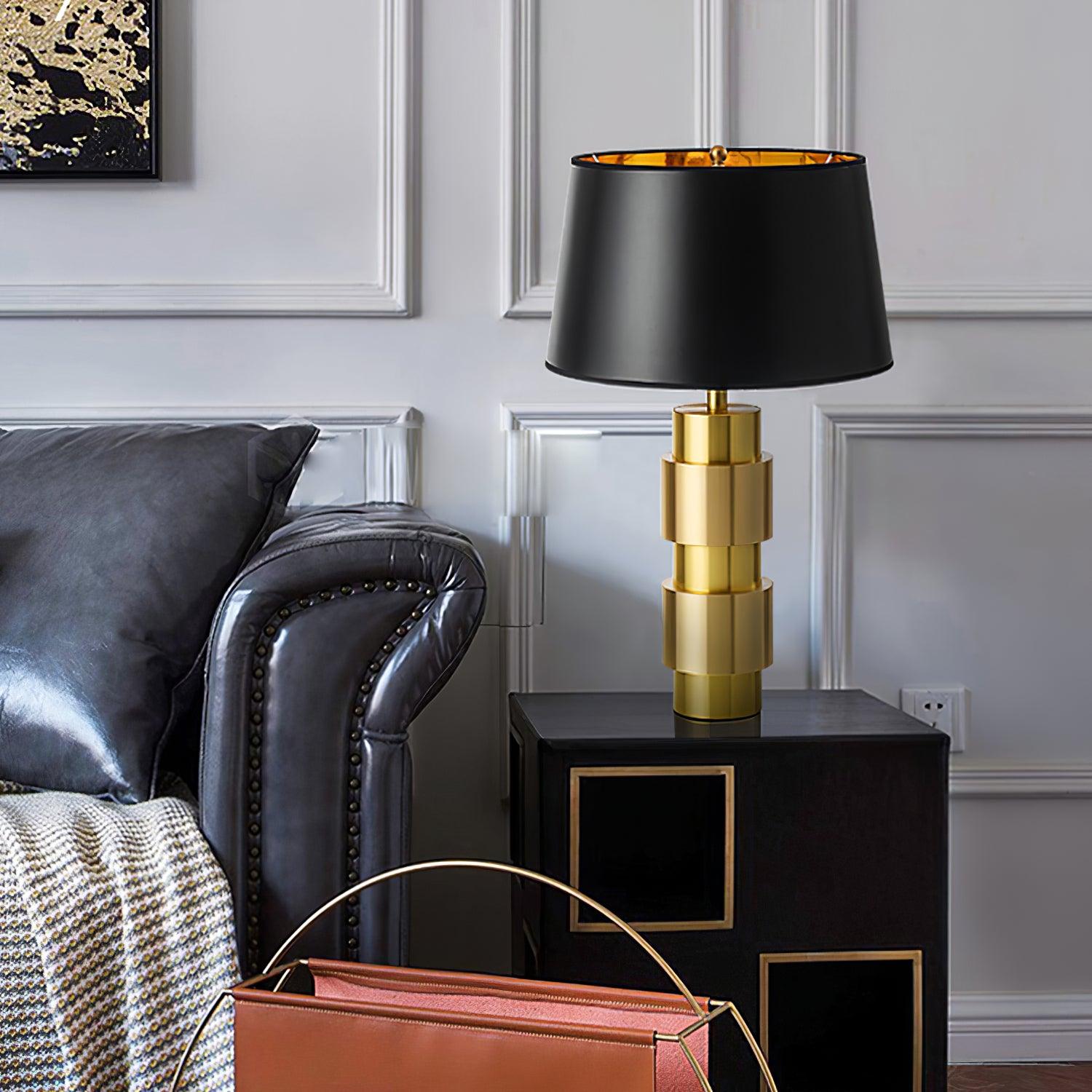Lyle Fabric Industrial Table Lamp-Neutral Decor