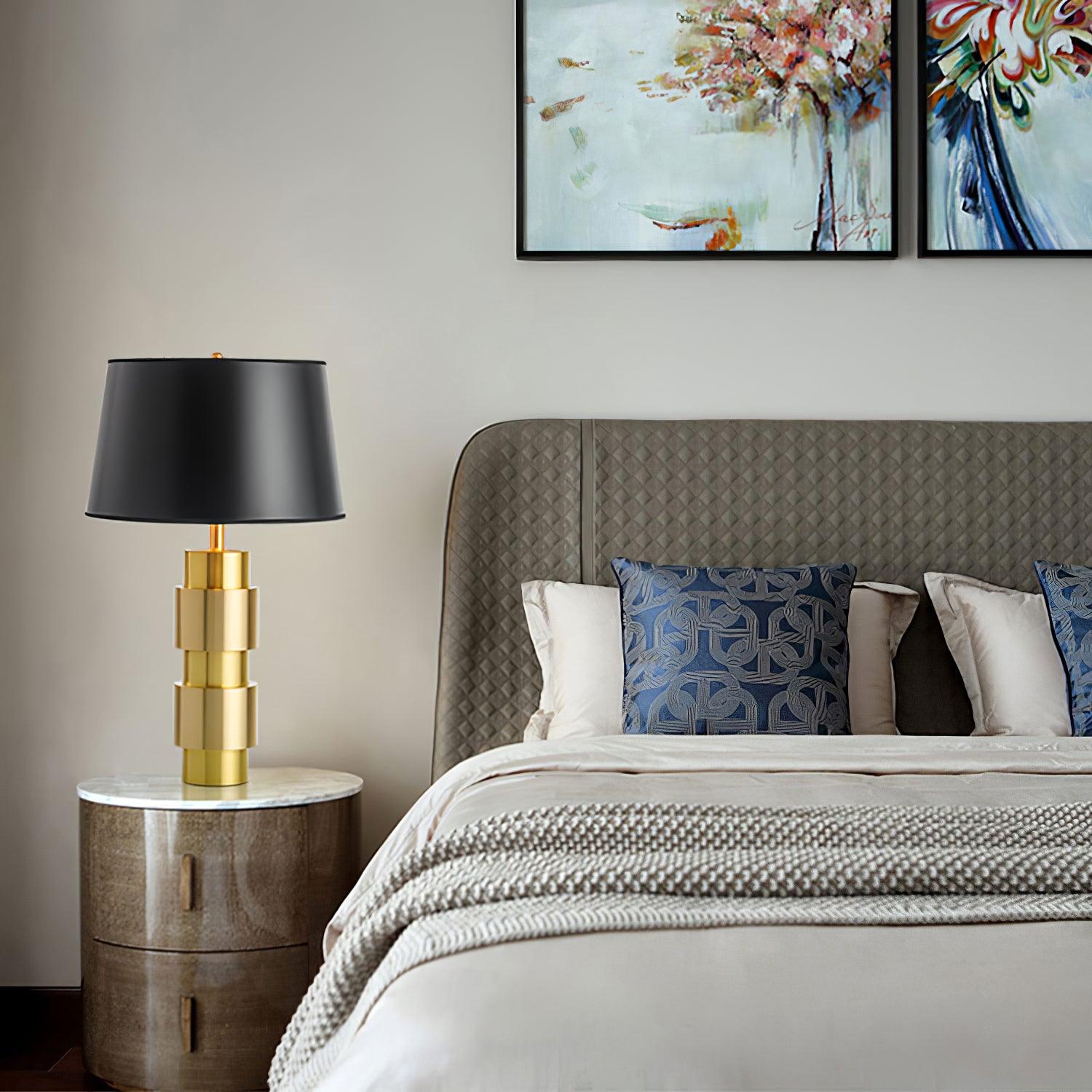 Lyle Fabric Industrial Table Lamp-Neutral Decor