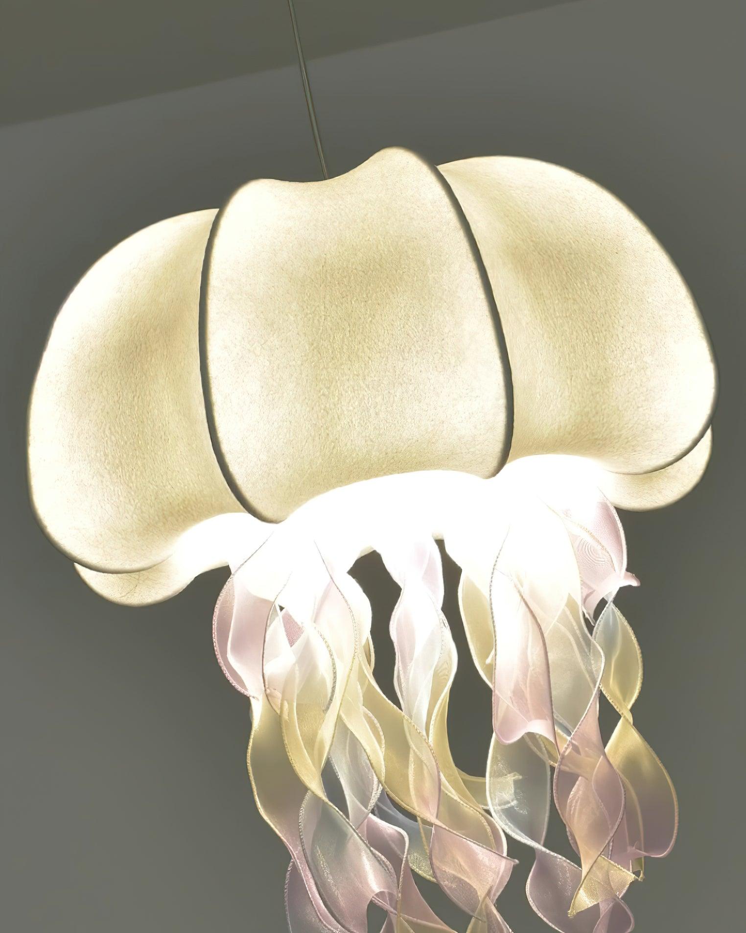 Avena Pendant Light with Iridescent Ribbons-Neutral Decor