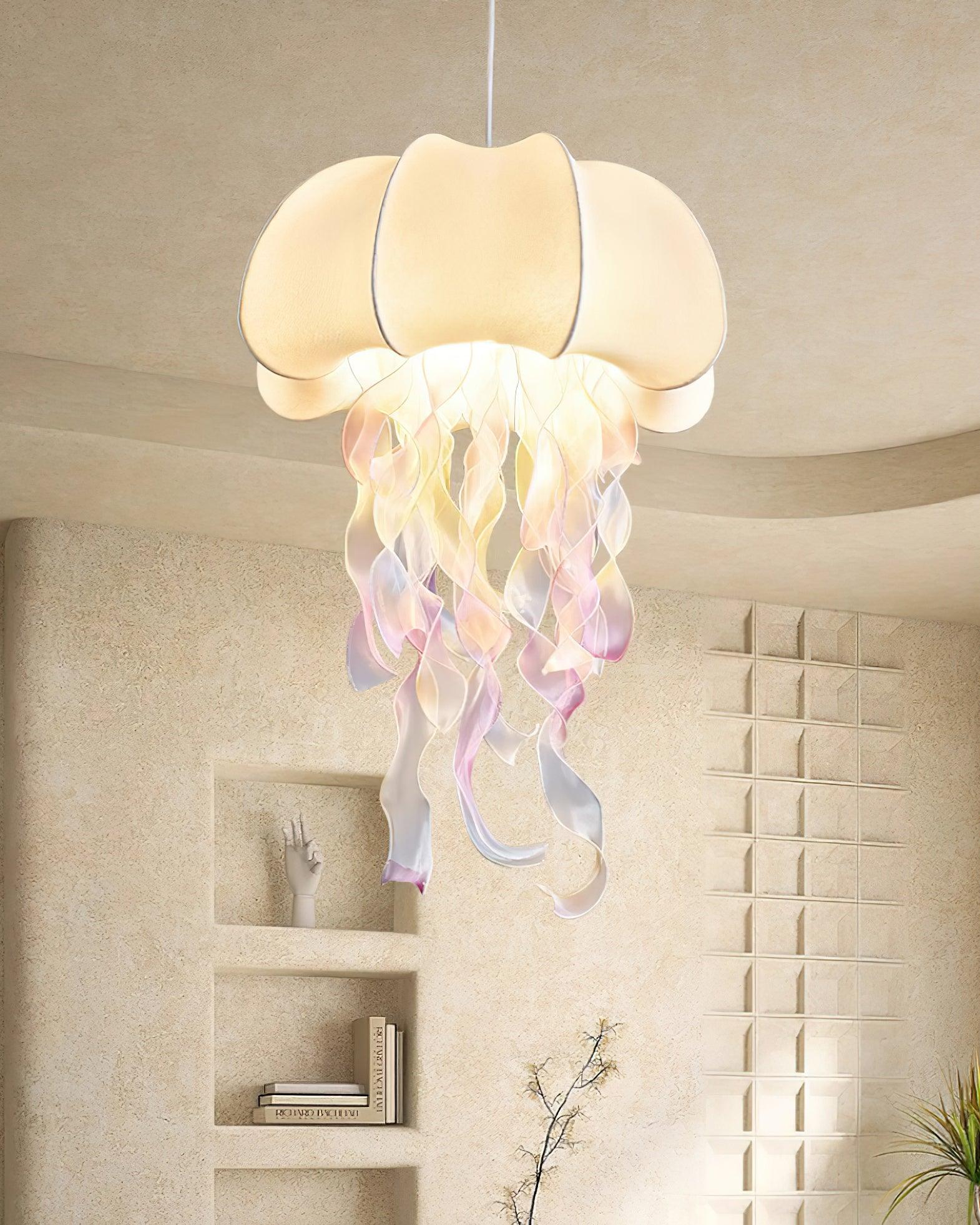 Avena Pendant Light with Iridescent Ribbons-Neutral Decor