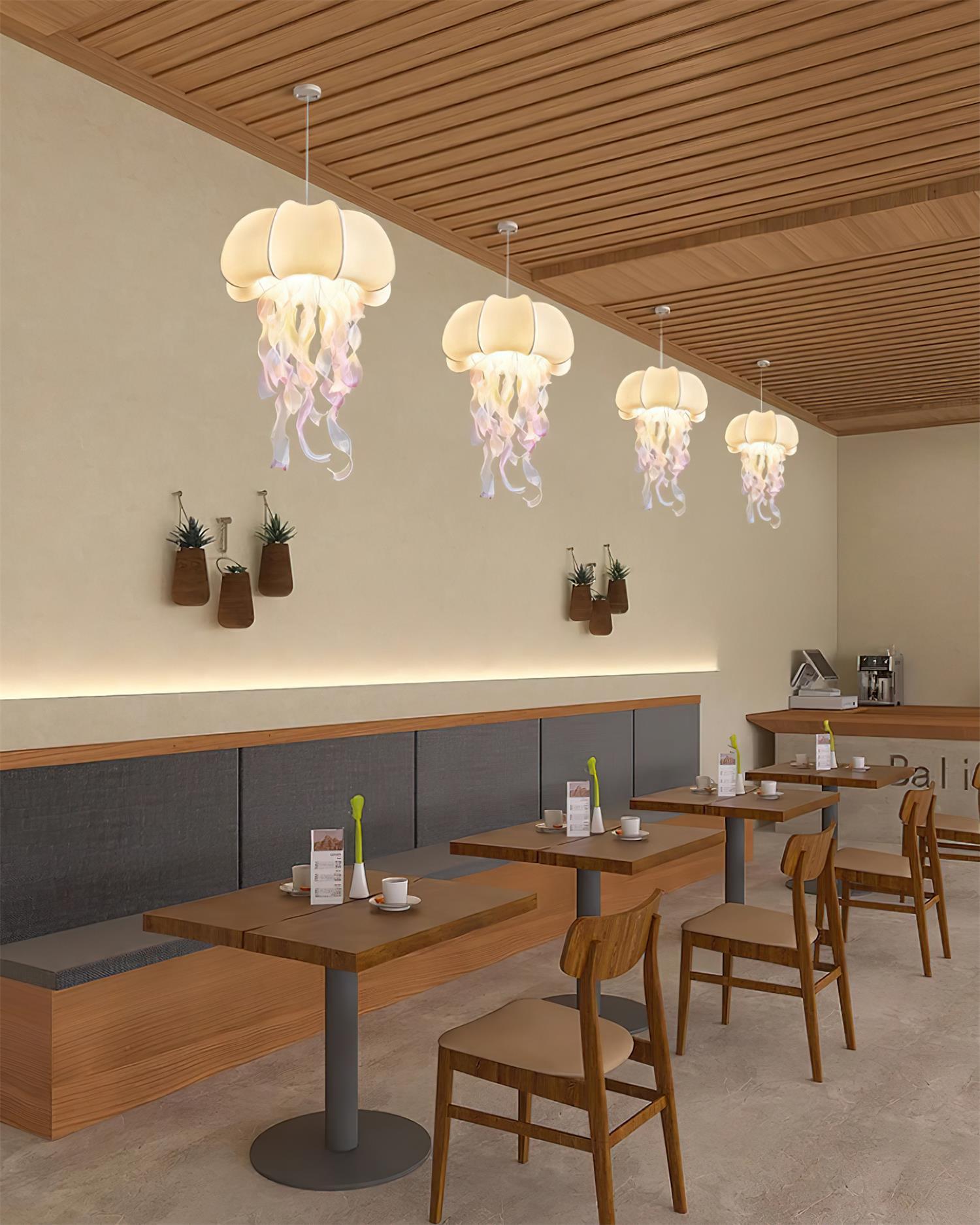 Avena Pendant Light with Iridescent Ribbons-Neutral Decor