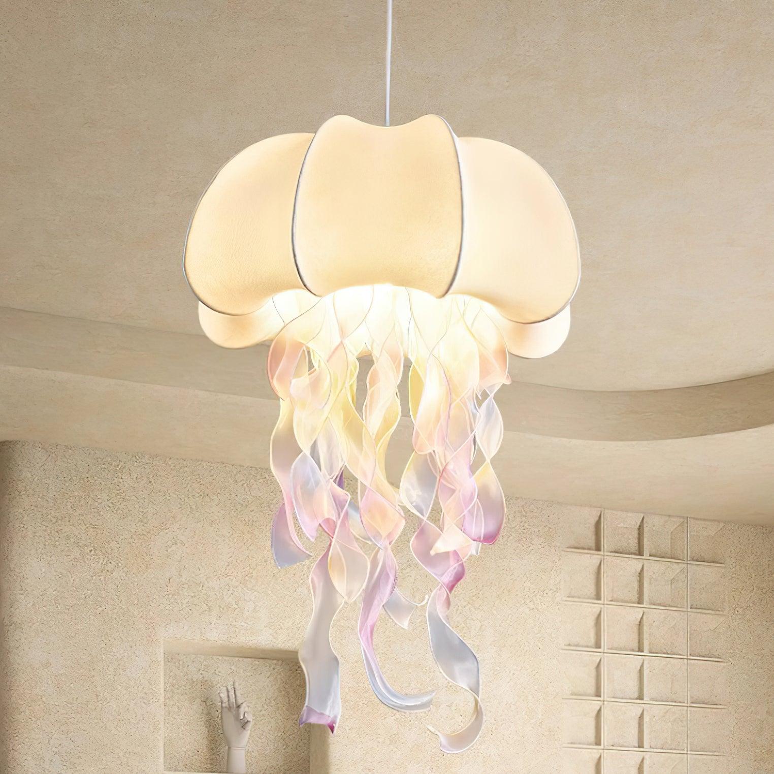 Avena Pendant Light with Iridescent Ribbons-Neutral Decor