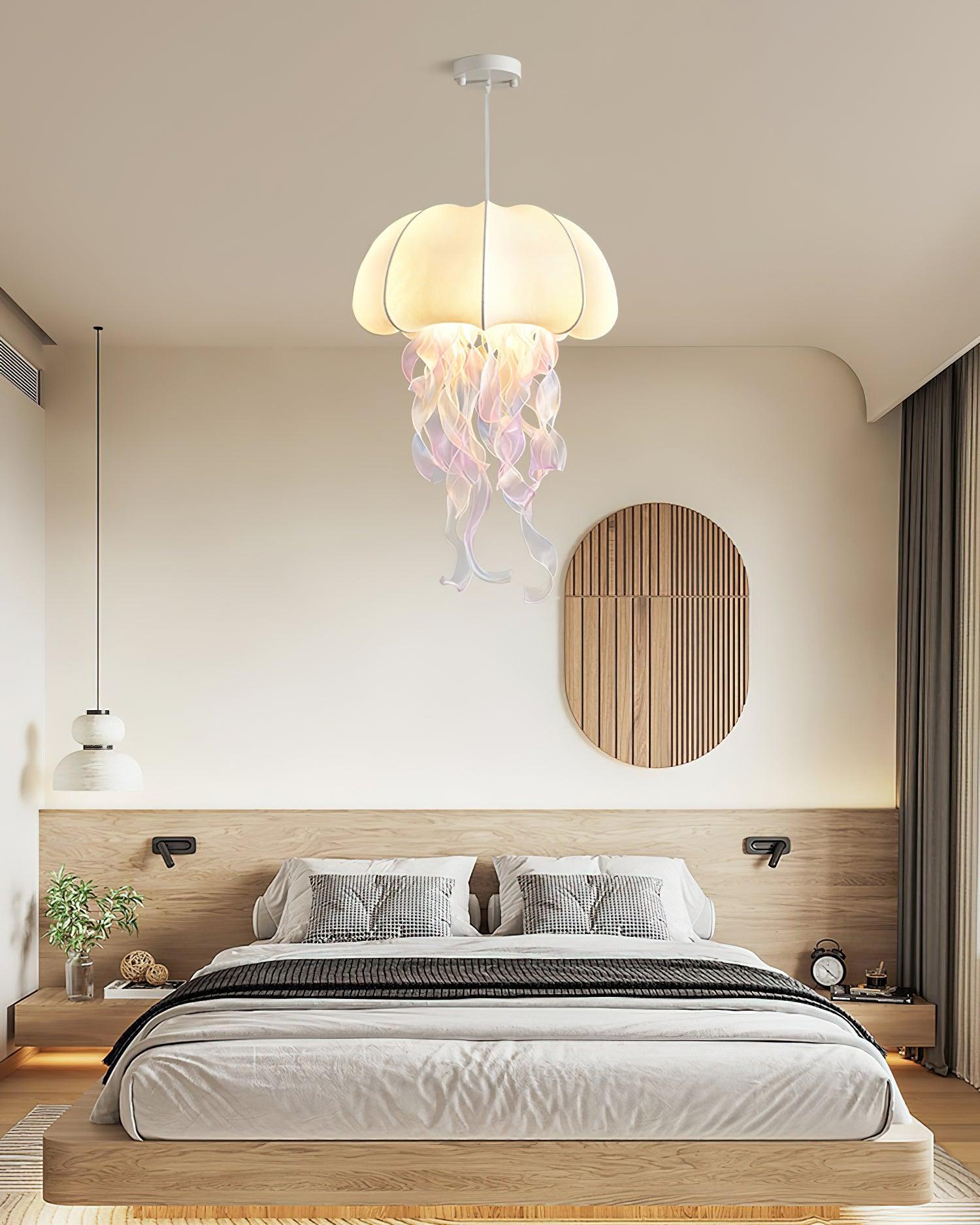 Avena Pendant Light with Iridescent Ribbons-Neutral Decor