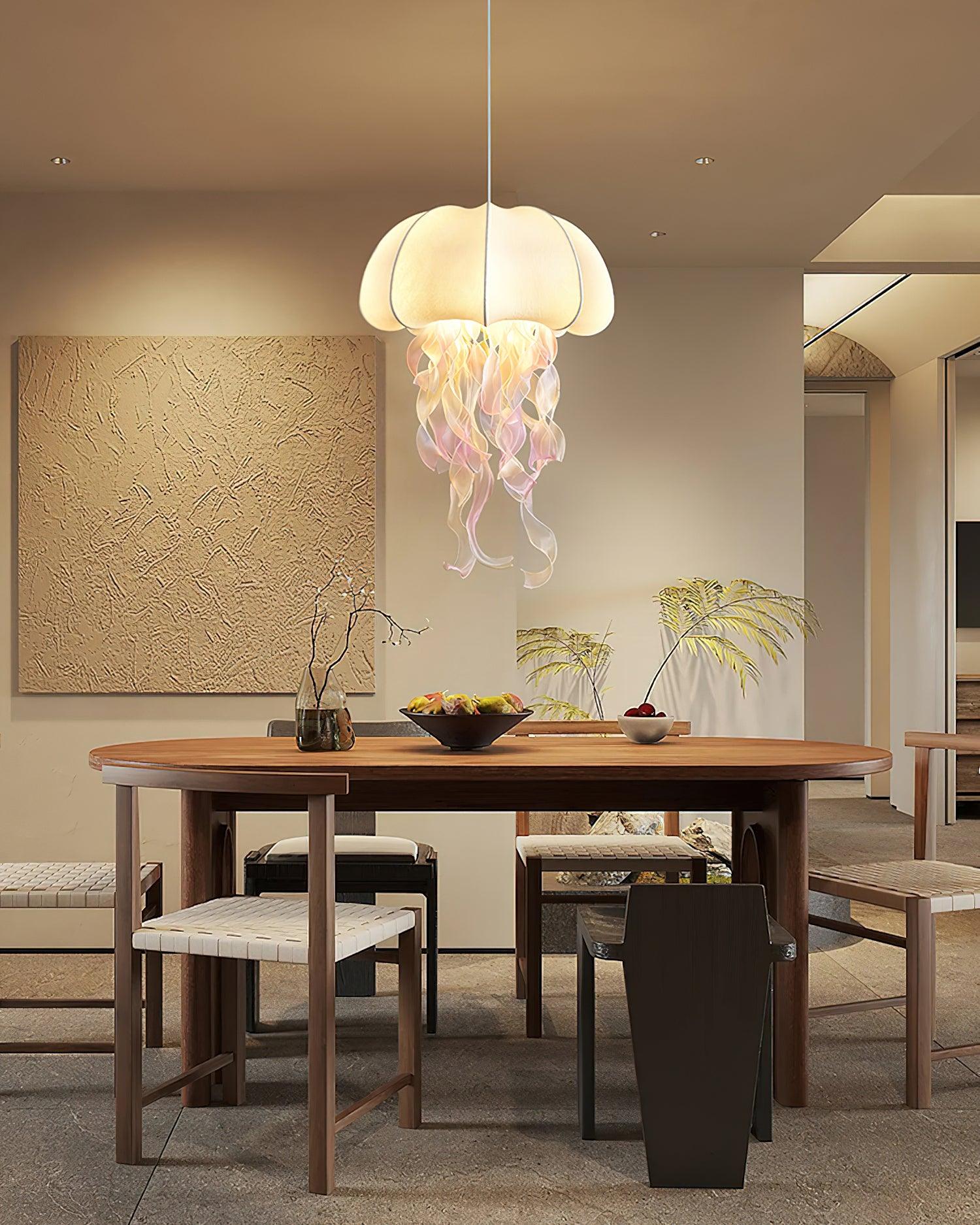 Avena Pendant Light with Iridescent Ribbons-Neutral Decor