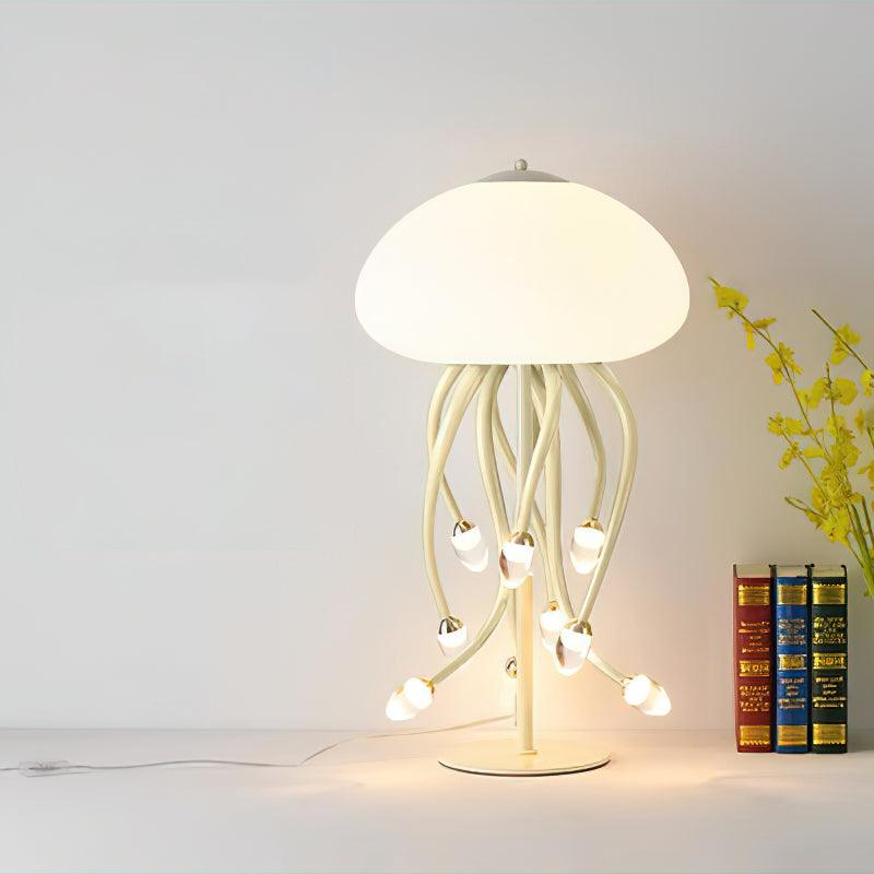 Zosilyra Whimsical Glass Jellyfish Table Lamp-Neutral Decor