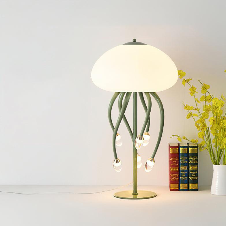 Zosilyra Whimsical Glass Jellyfish Table Lamp-Neutral Decor